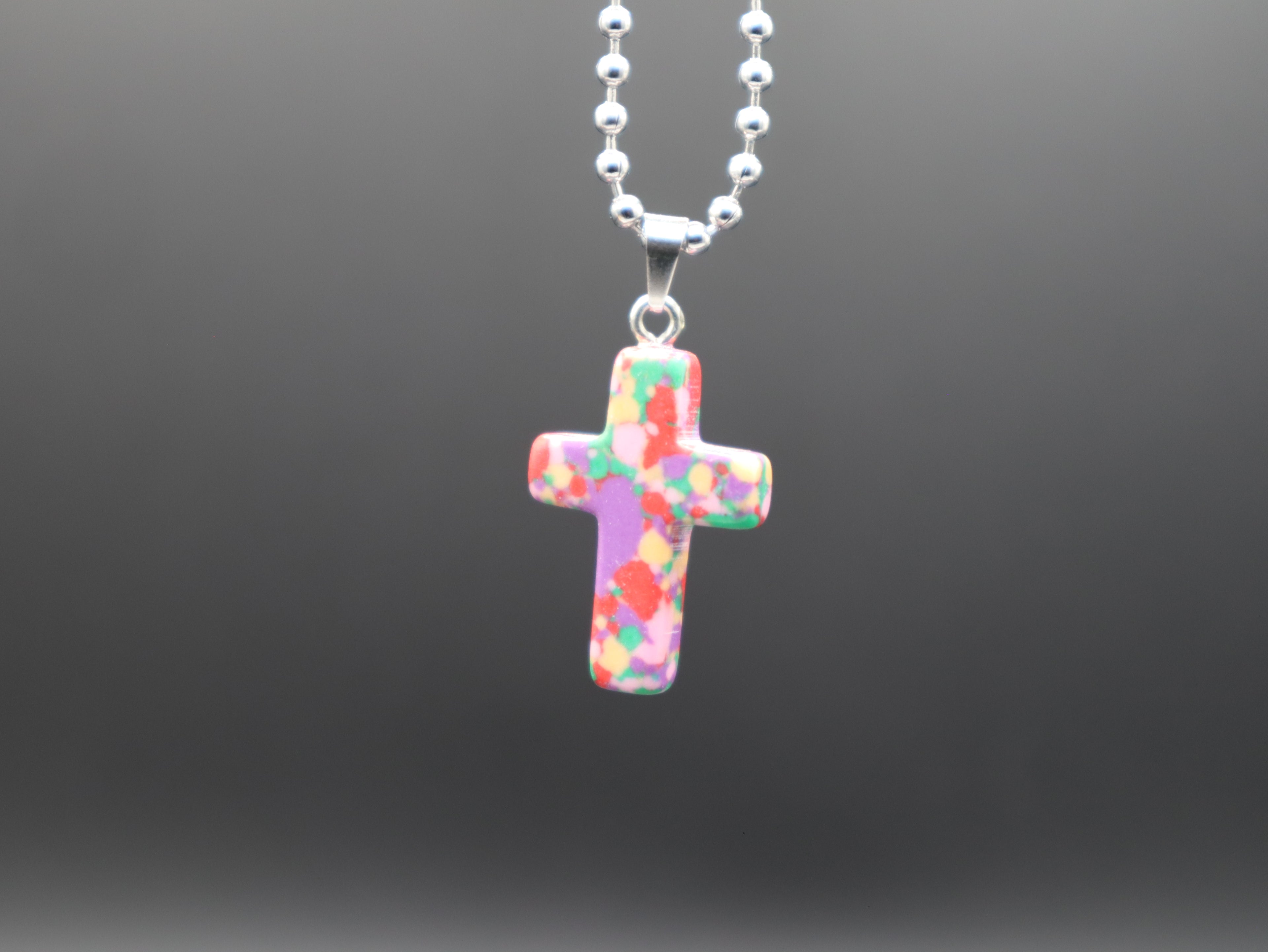 Cross Stone/Crystal Pendant Necklace