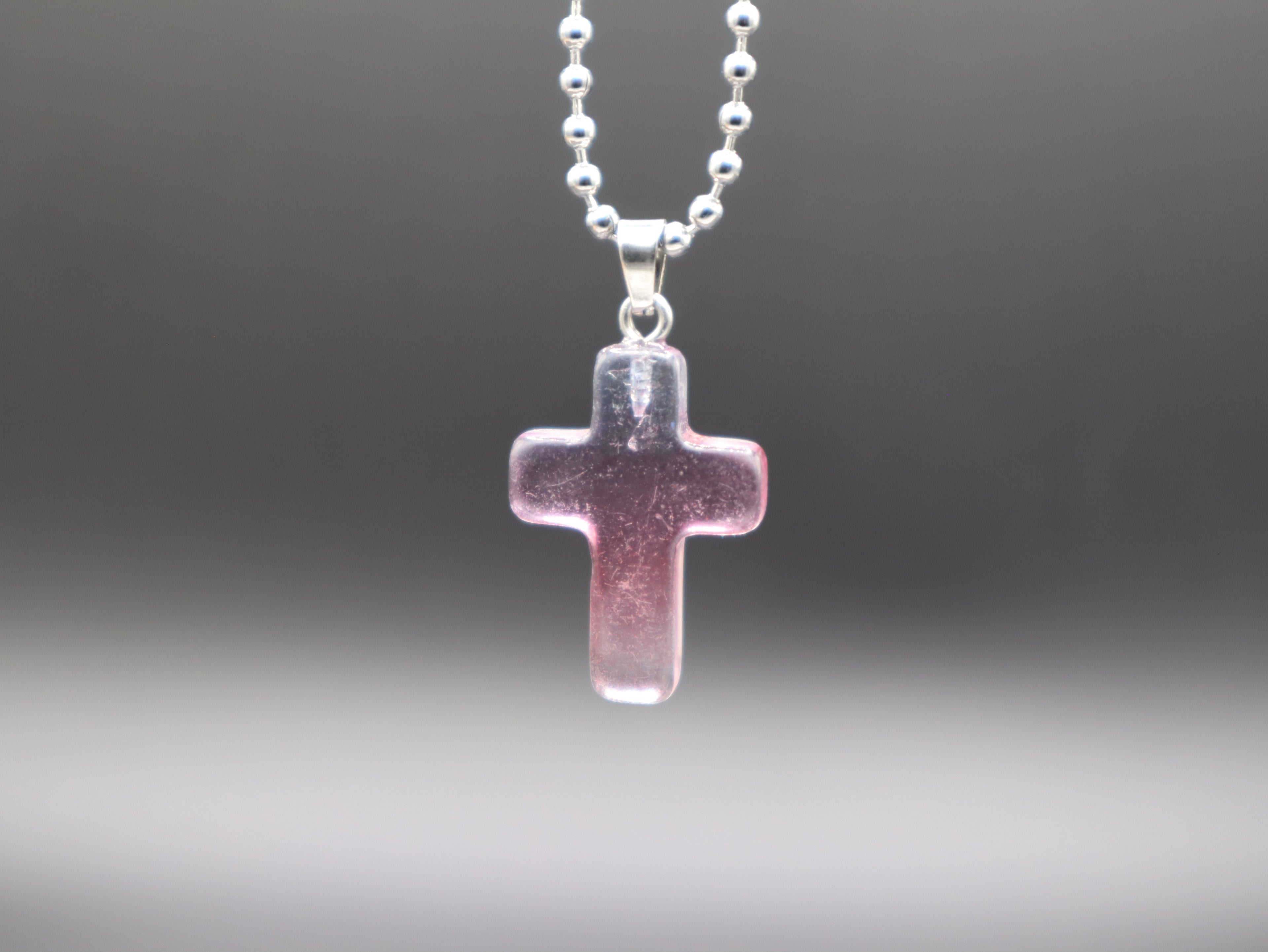Cross Stone/Crystal Pendant Necklace