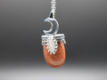 Crescent Moon Stone/Crystal Pendant Necklace