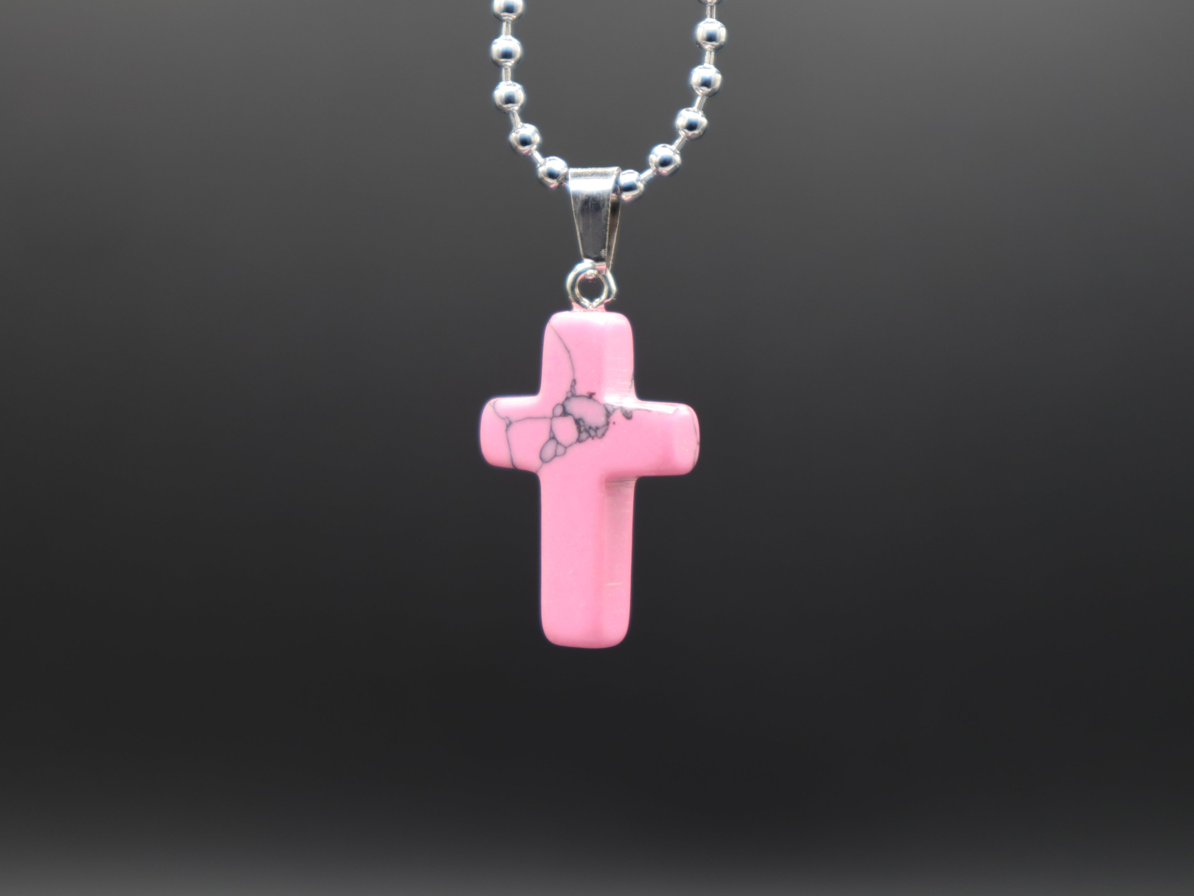 Cross Stone/Crystal Pendant Necklace