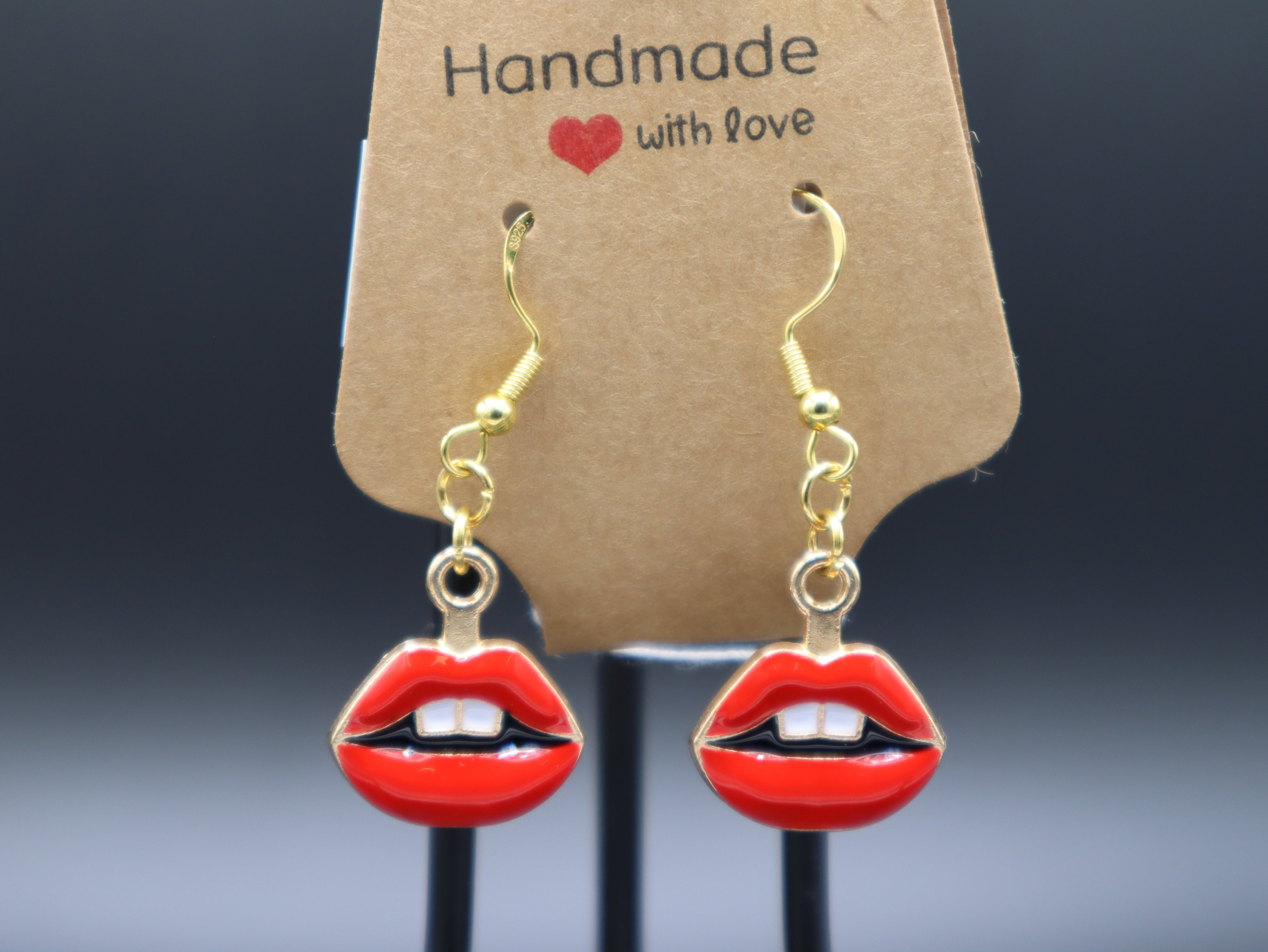 Lip and Biting Lip Earrings (Hypo-Allergenic)