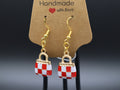 Checkered Hand Bag Earrings (Hypo-Allergenic)