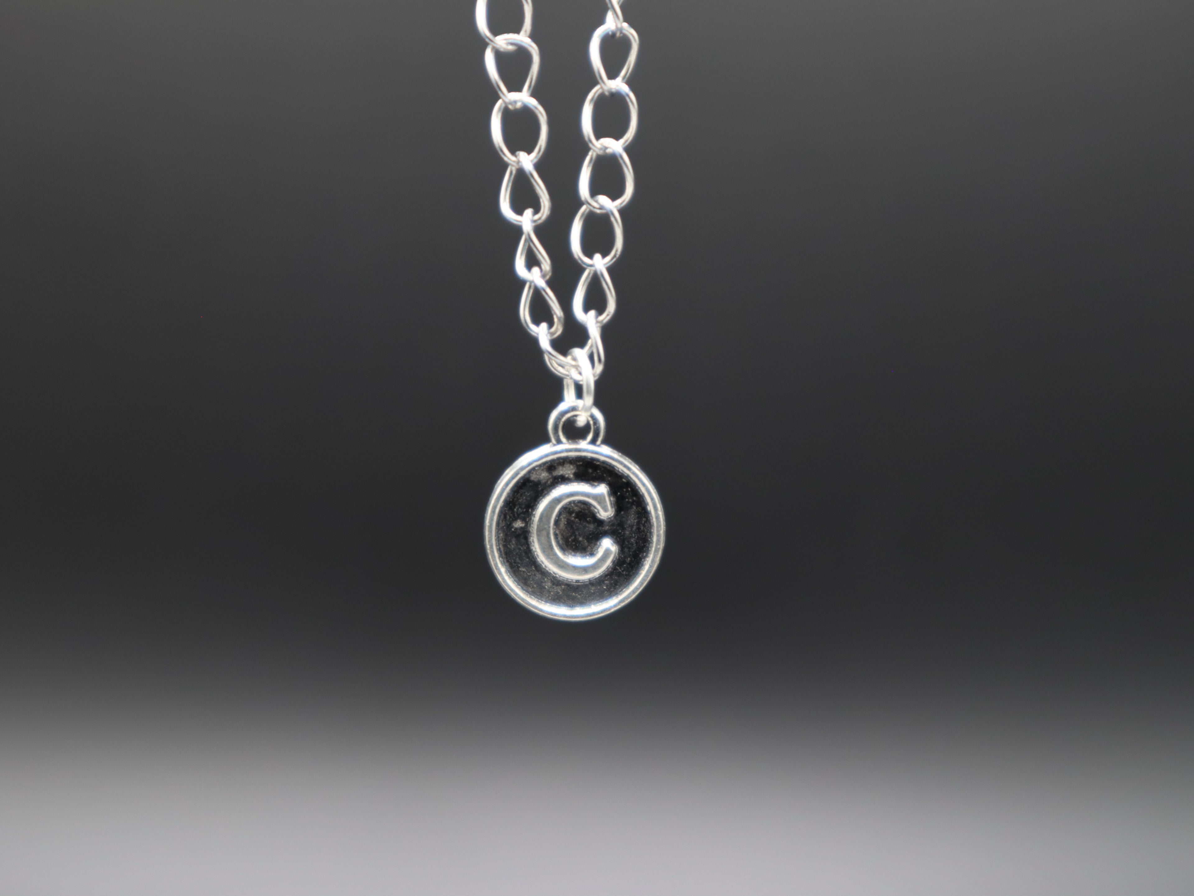 Personalized Initial Letter Pendant Necklaces (Silver)