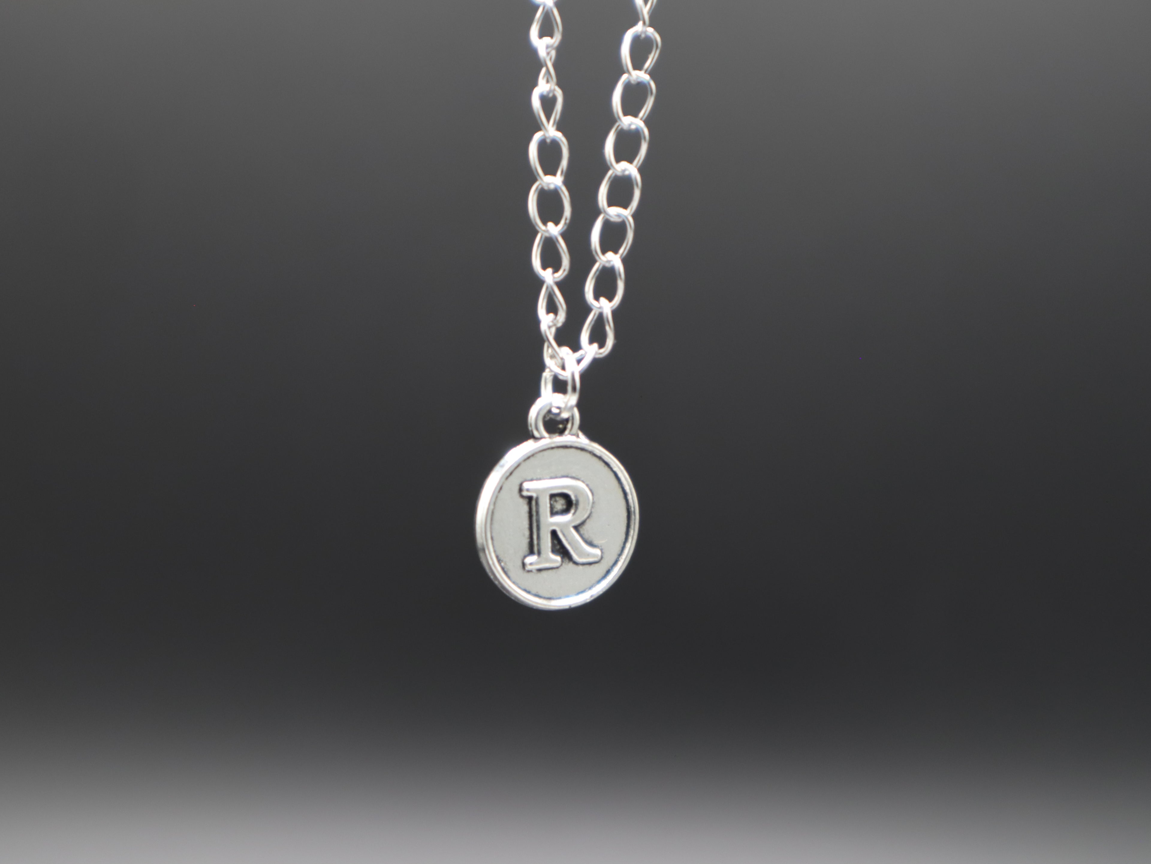 Personalized Initial Letter Pendant Necklaces (Silver)