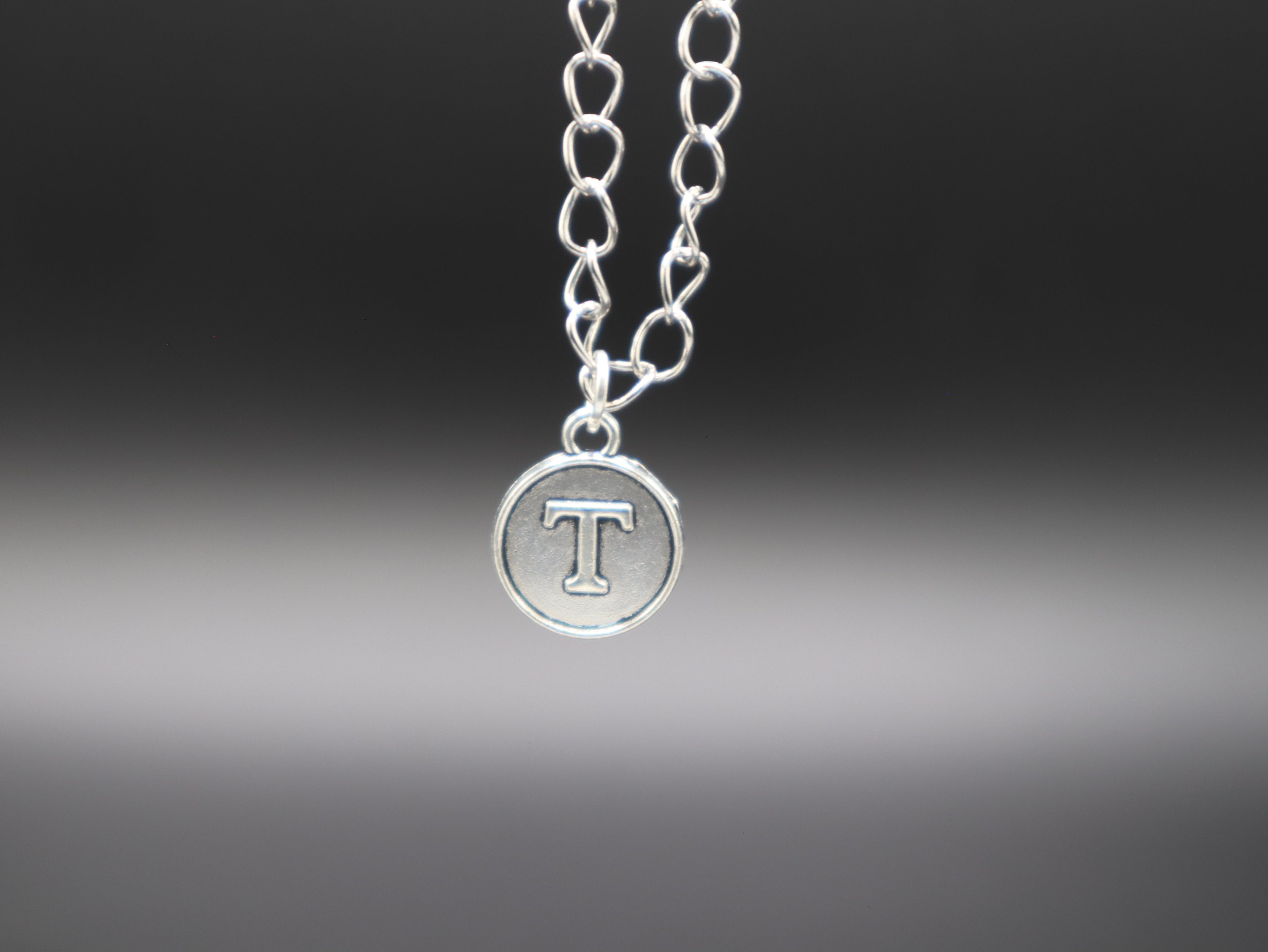 Personalized Initial Letter Pendant Necklaces (Silver)