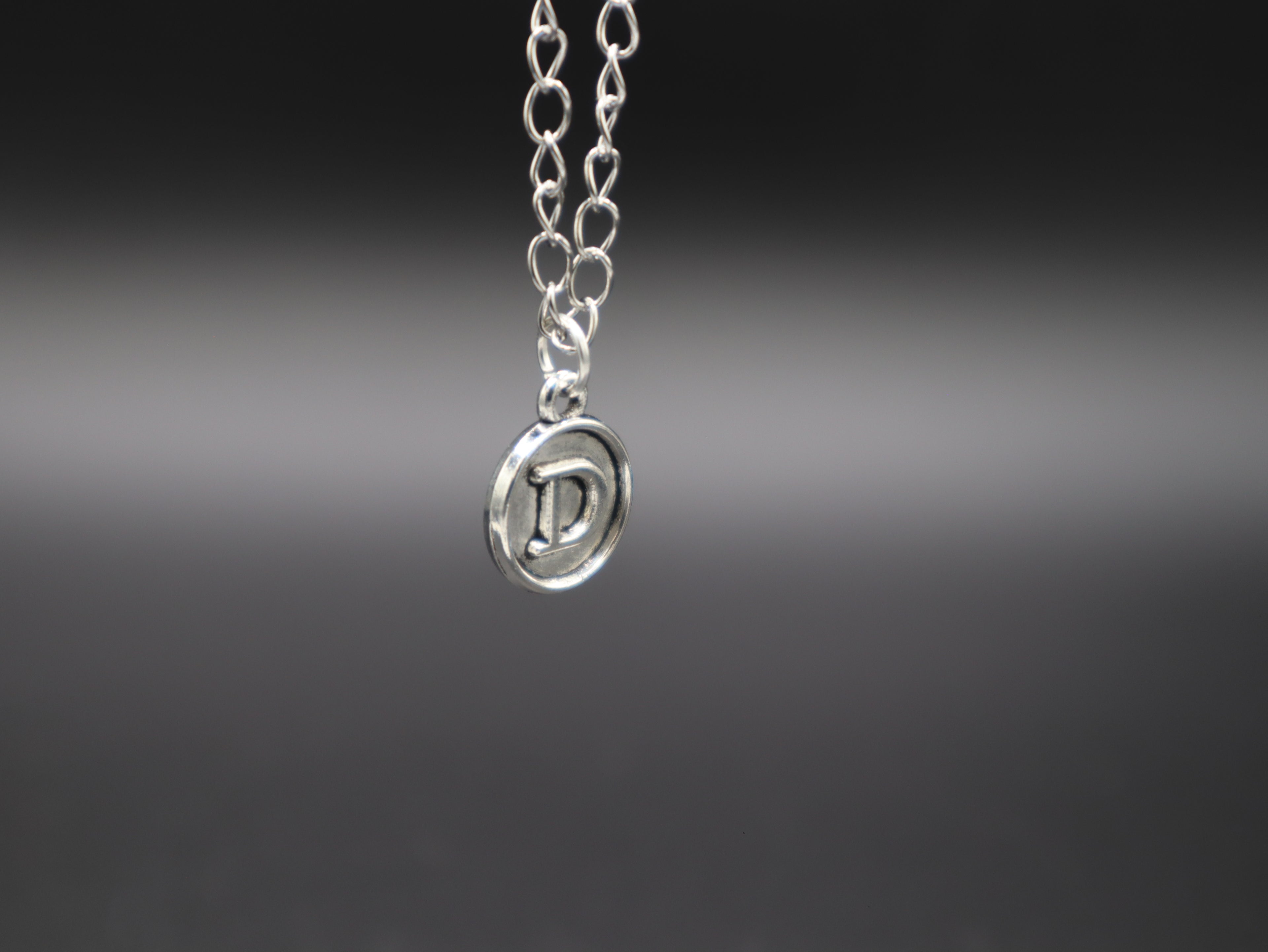 Personalized Initial Letter Pendant Necklaces (Silver)