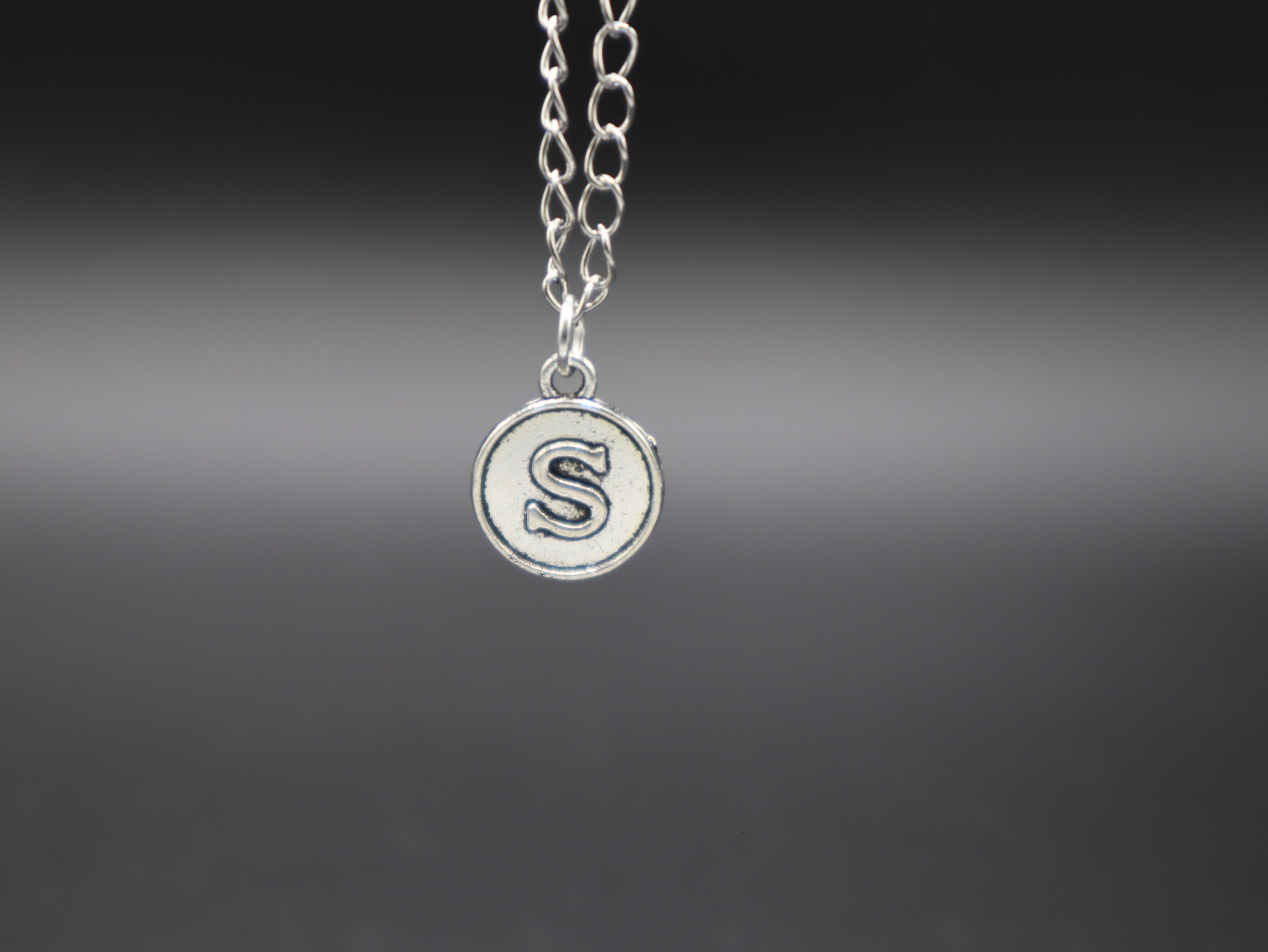 Personalized Initial Letter Pendant Necklaces (Silver)