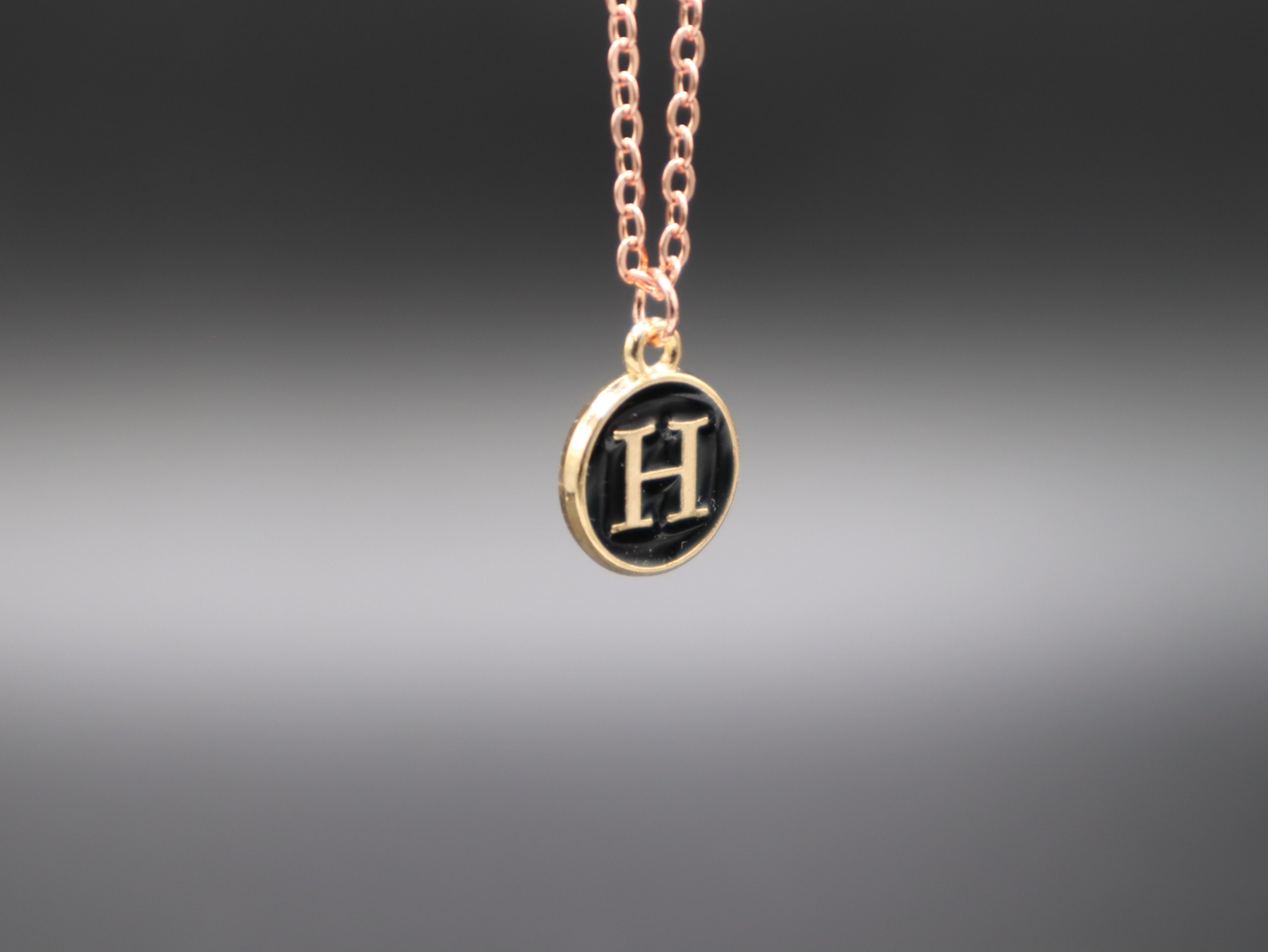 Personalized Initial Letter Pendant Necklaces (Rose Gold)