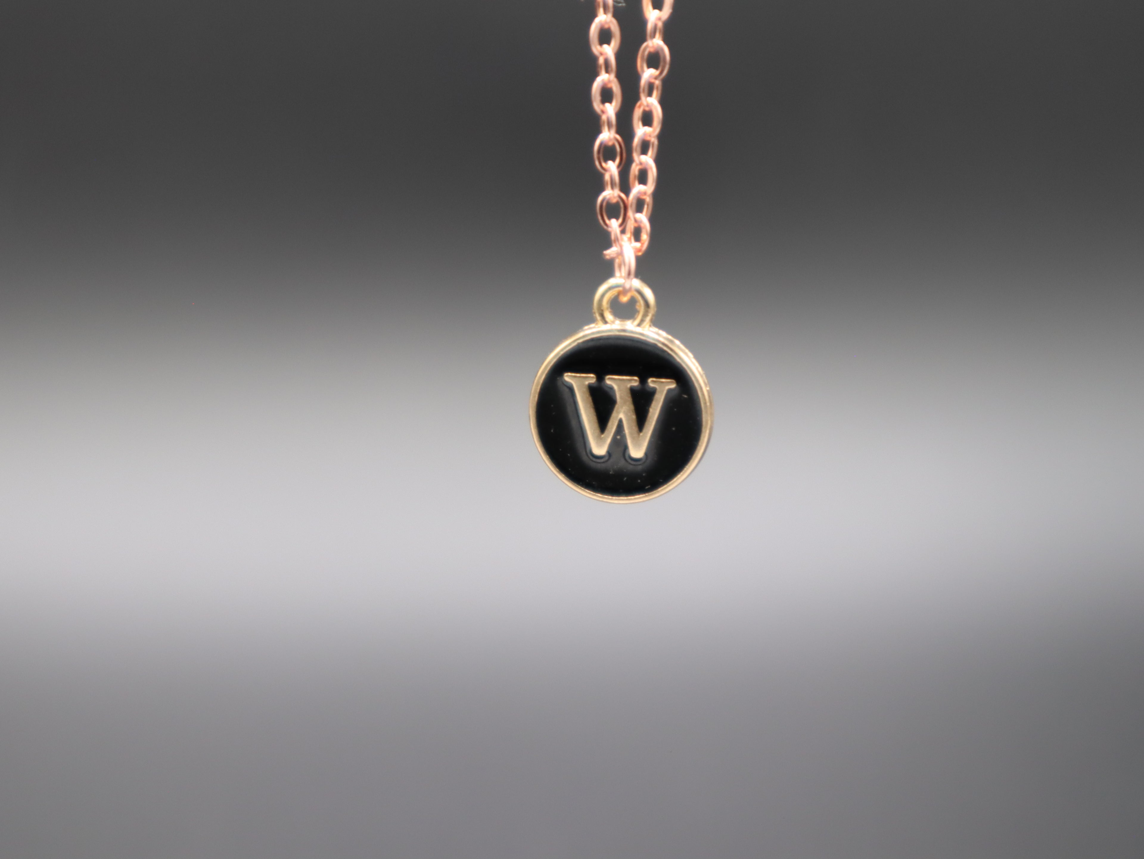 Personalized Initial Letter Pendant Necklaces (Rose Gold)