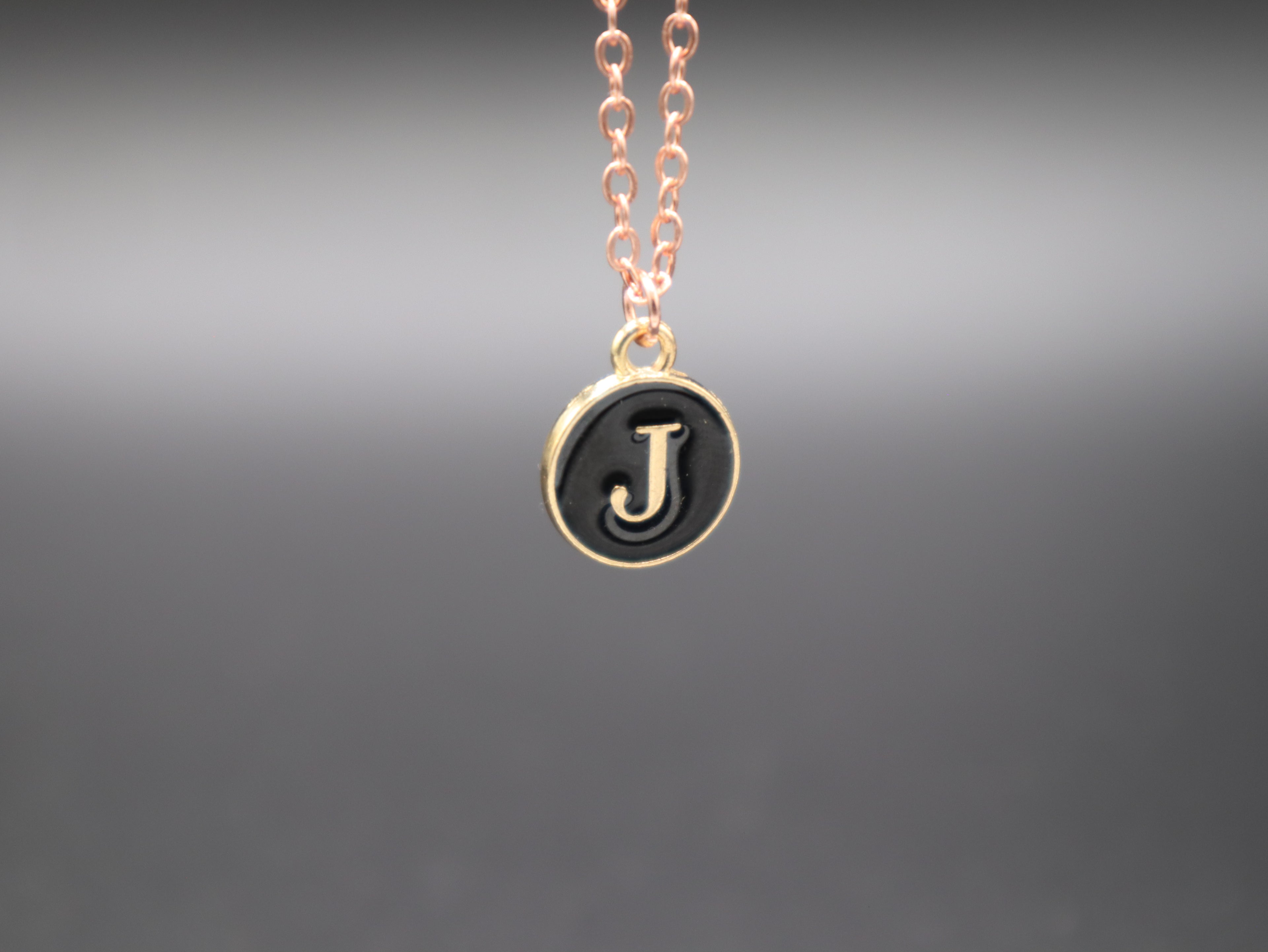 Personalized Initial Letter Pendant Necklaces (Rose Gold)