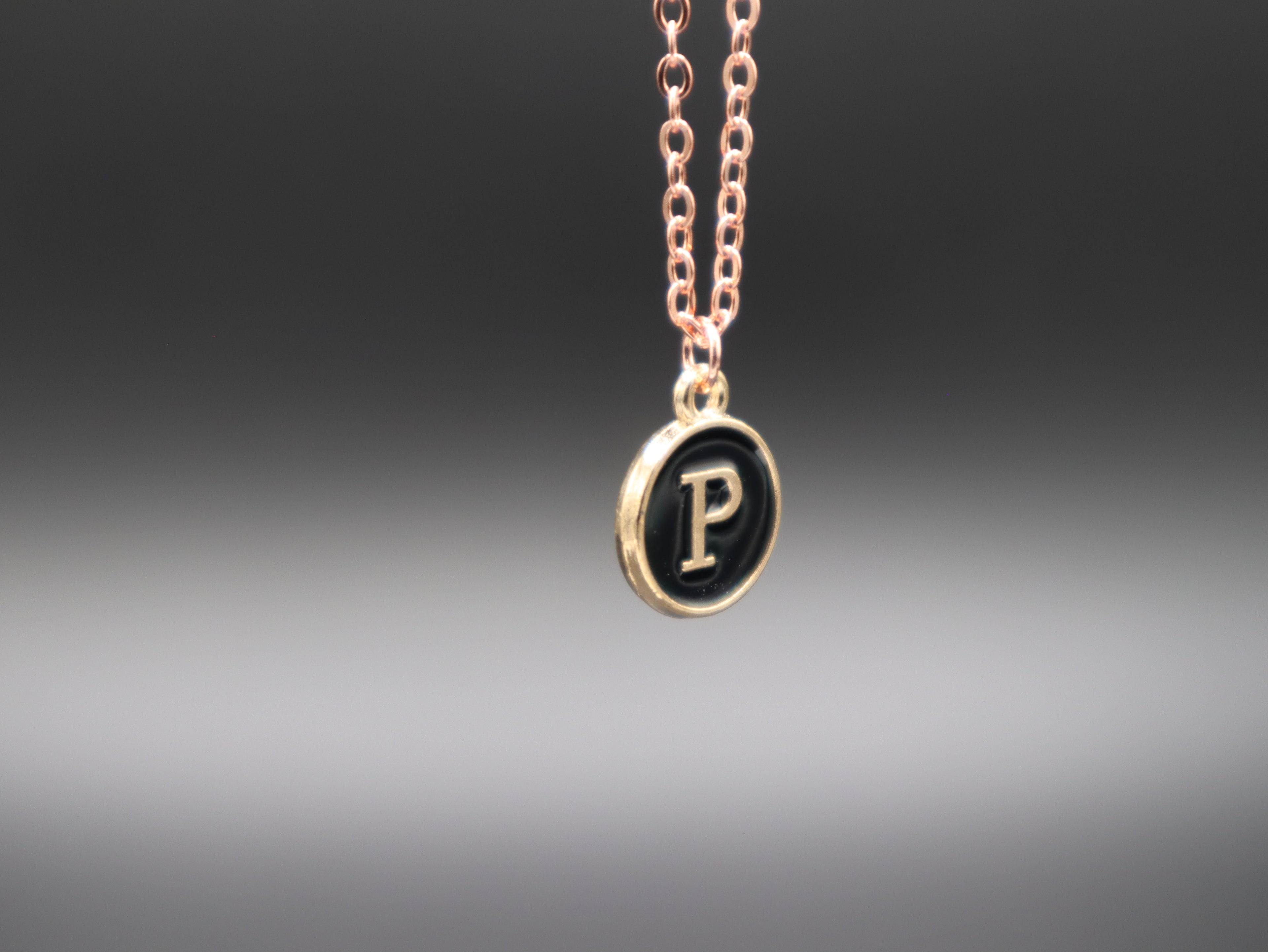 Personalized Initial Letter Pendant Necklaces (Rose Gold)