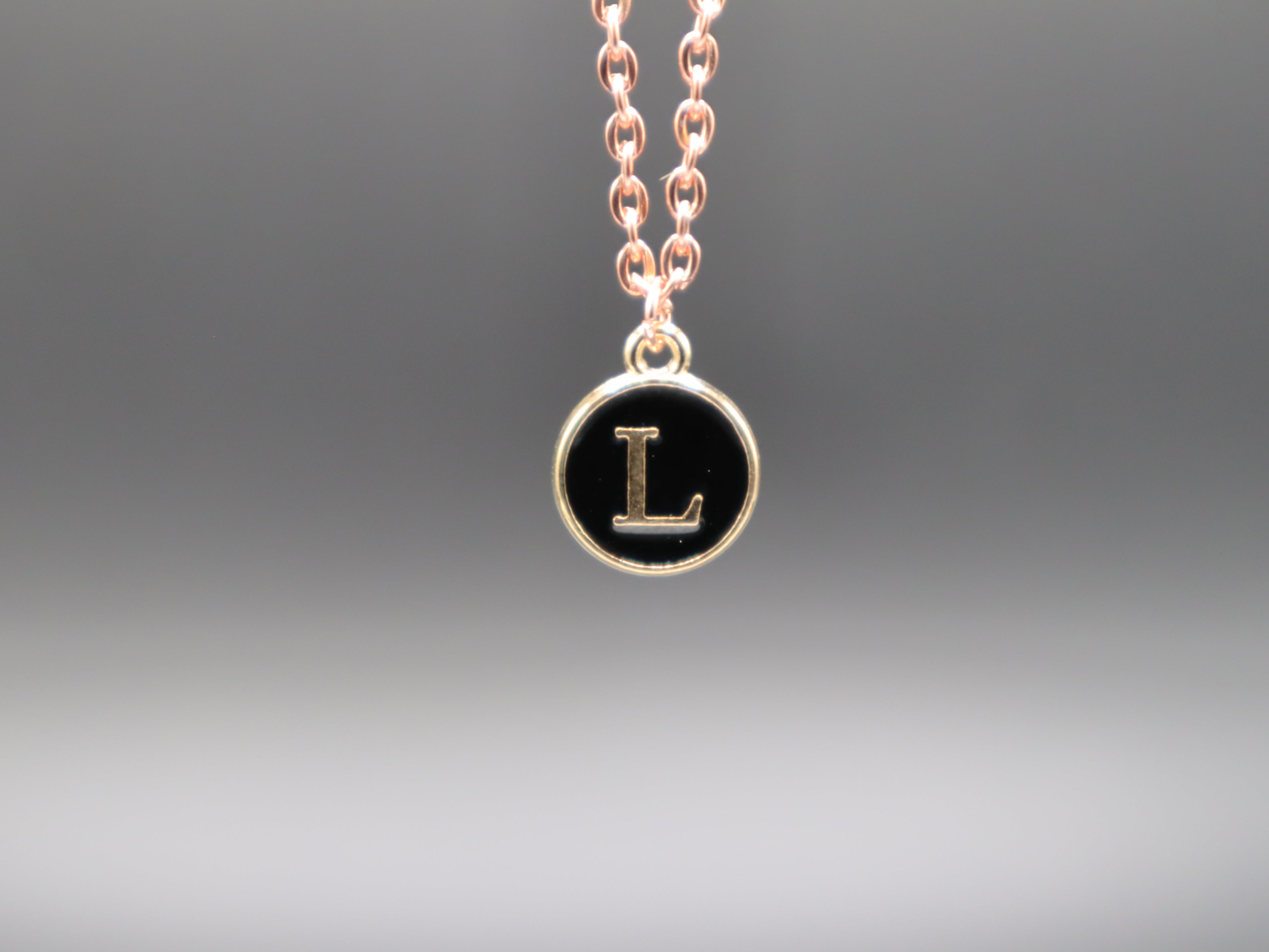Personalized Initial Letter Pendant Necklaces (Rose Gold)