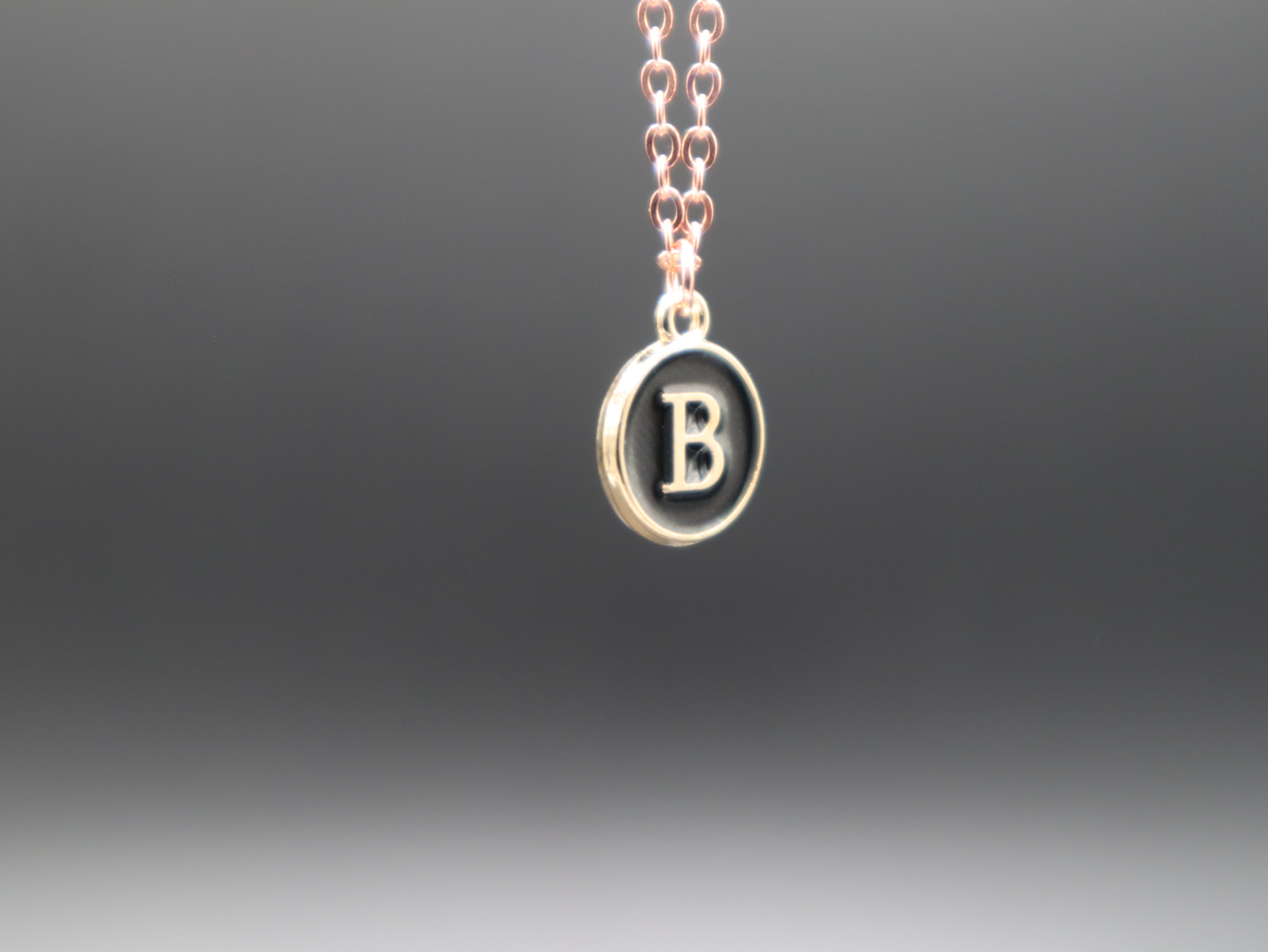 Personalized Initial Letter Pendant Necklaces (Rose Gold)