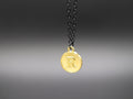 Personalized Initial Letter Pendant Necklaces (Black/Gold)