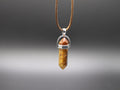 Healing Crystal/Stone Hexagon Pendant Wax Leather Cord Necklace