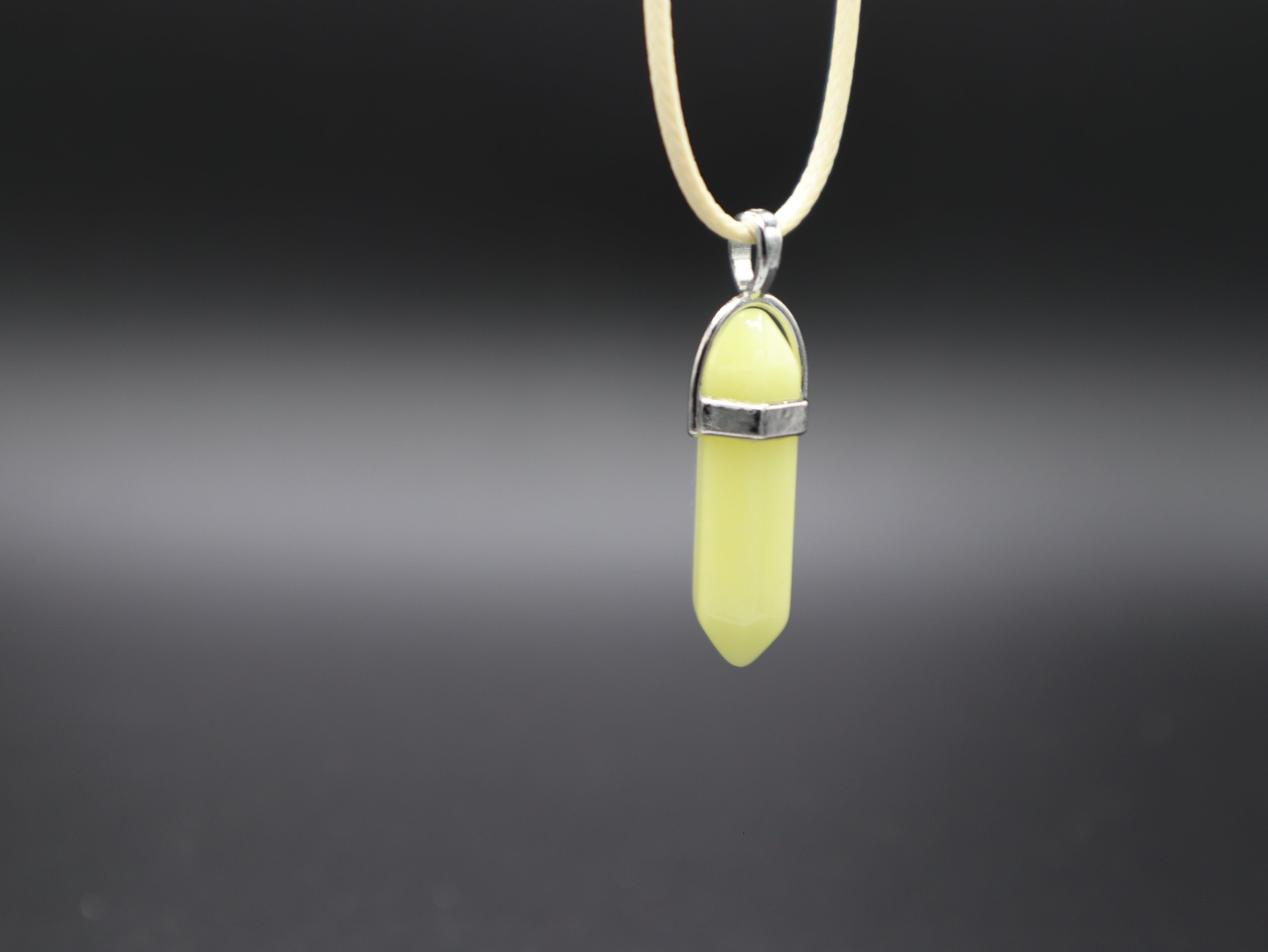 Healing Crystal/Stone Hexagon Pendant Wax Leather Cord Necklace
