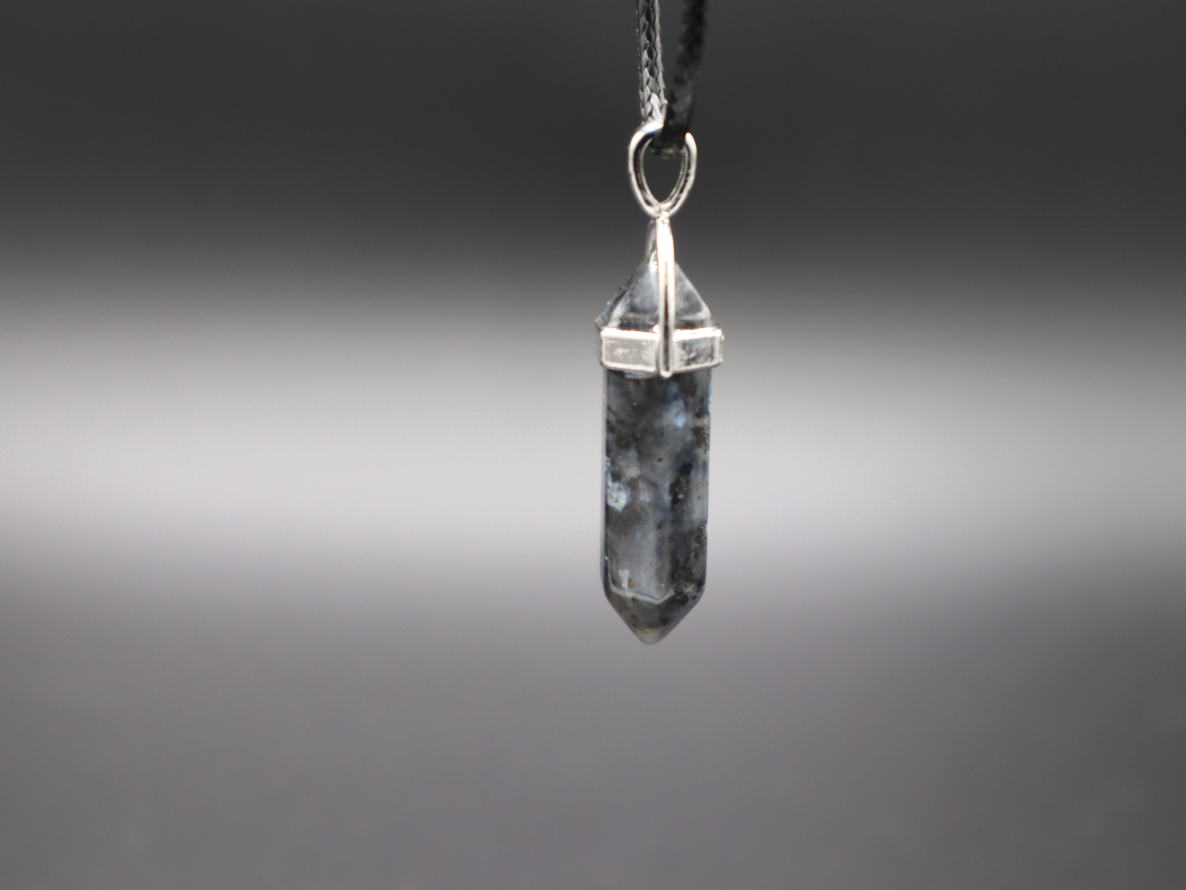 Healing Crystal/Stone Hexagon Pendant Wax Leather Cord Necklace