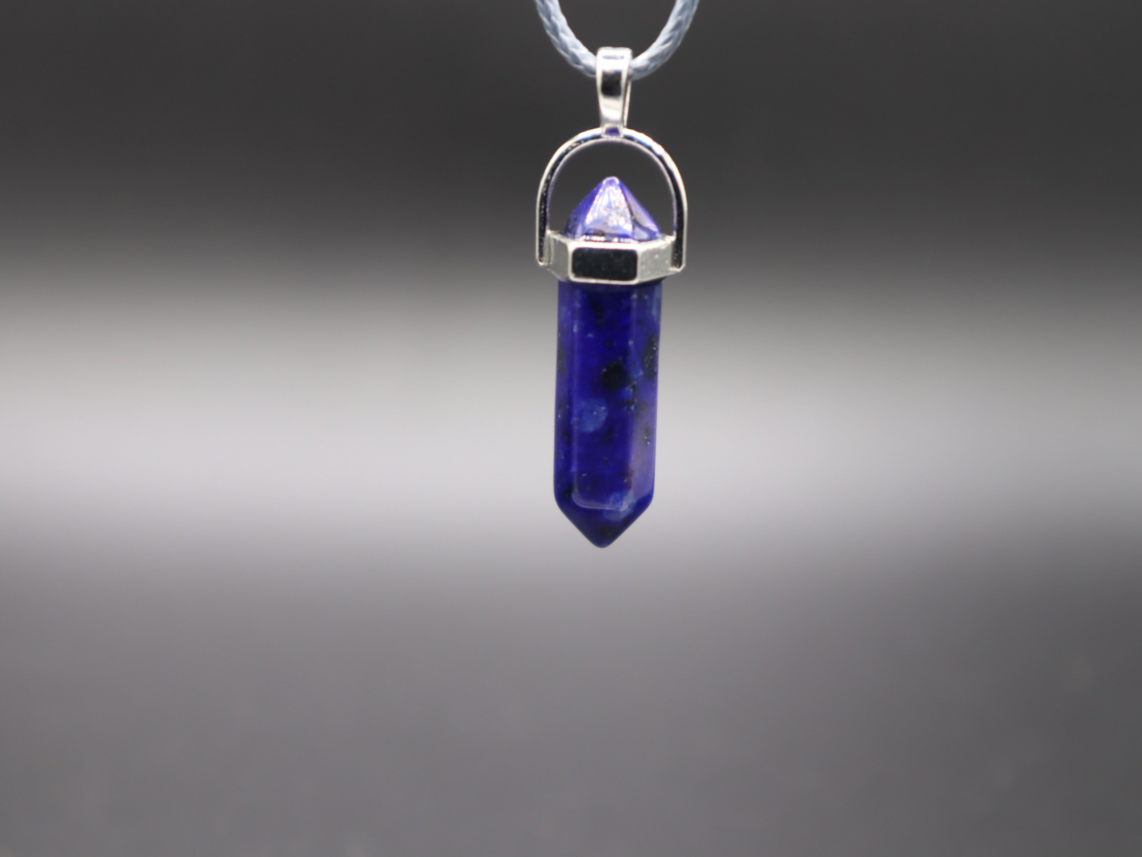 Healing Crystal/Stone Hexagon Pendant Wax Leather Cord Necklace