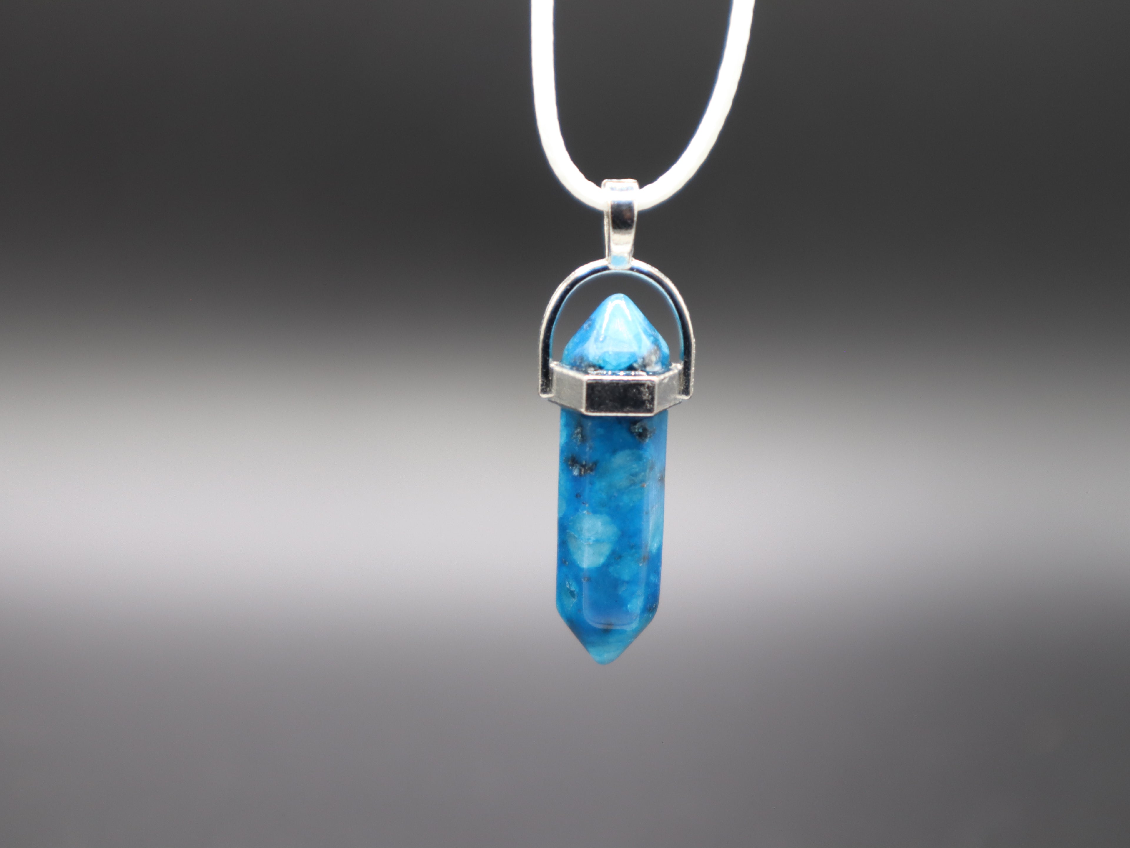 Healing Crystal/Stone Hexagon Pendant Wax Leather Cord Necklace