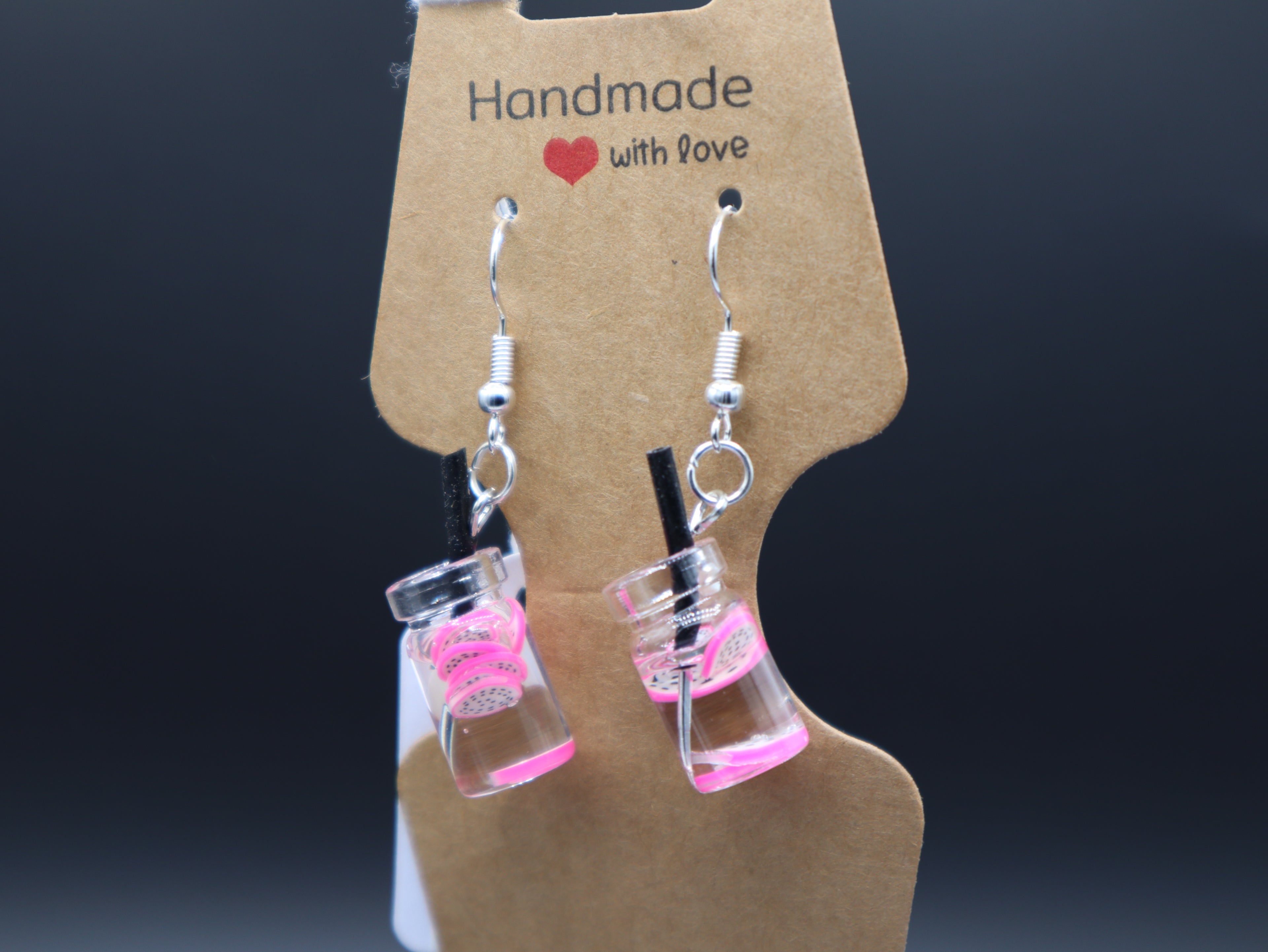 Fruit Drink Glass Earrings (Hypo-Allergenic)