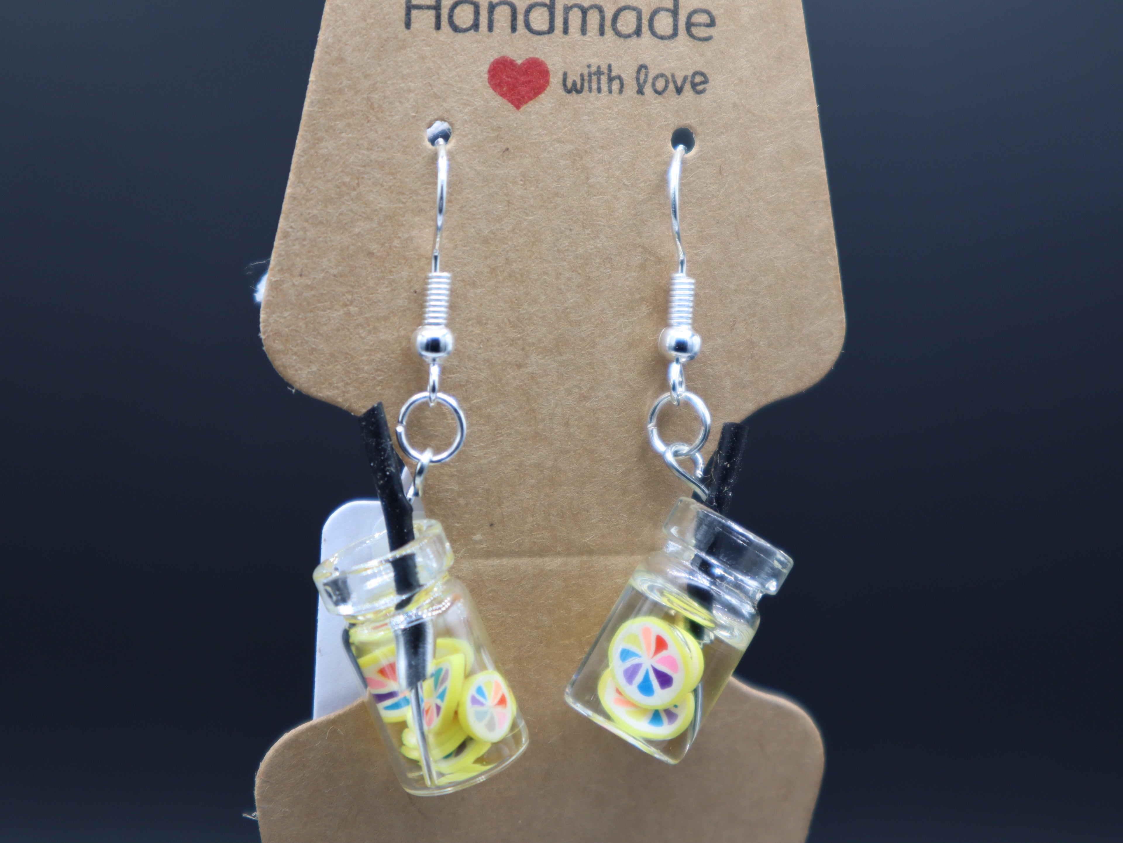 Fruit Drink Glass Earrings (Hypo-Allergenic)