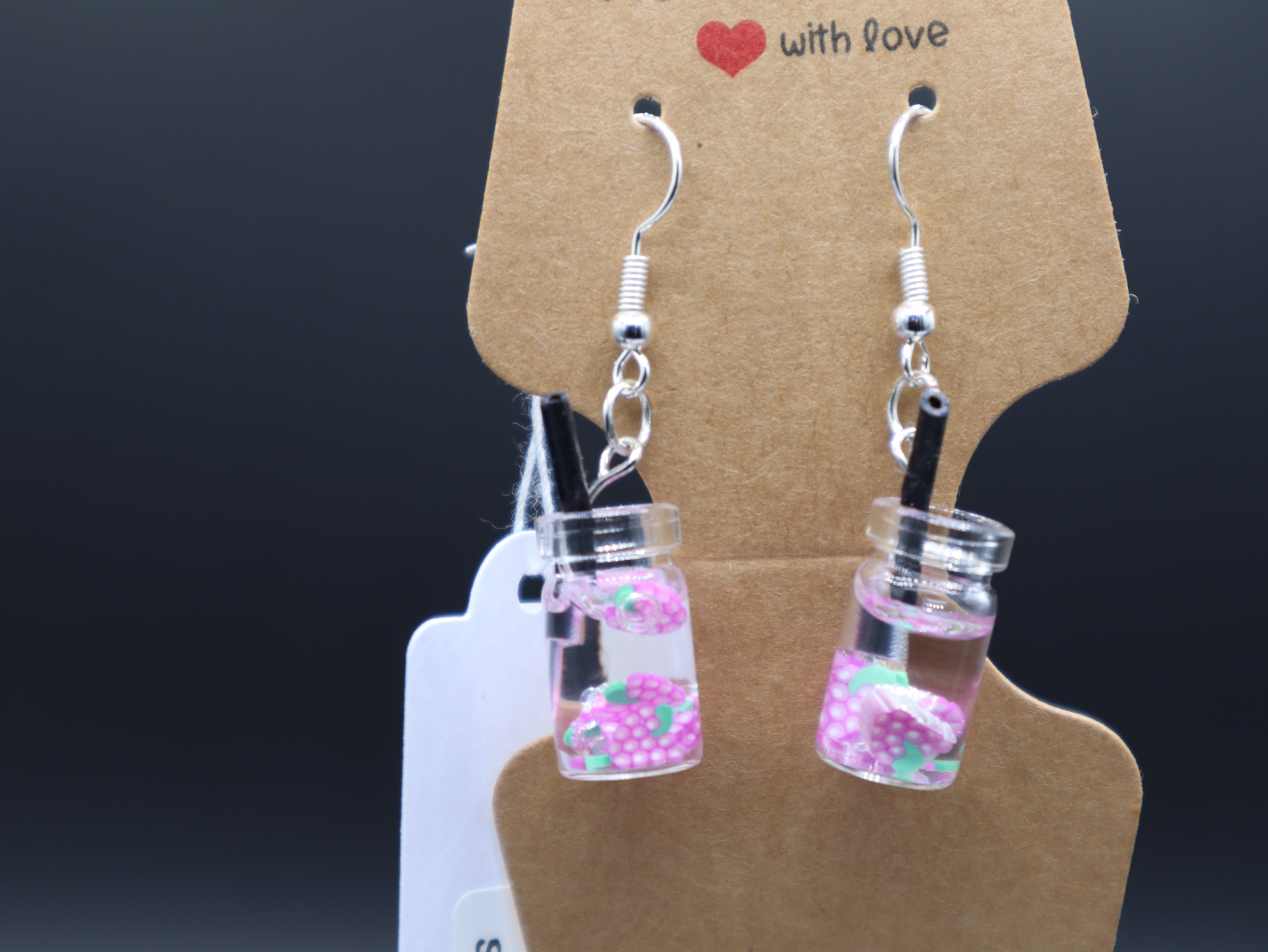 Fruit Drink Glass Earrings (Hypo-Allergenic)