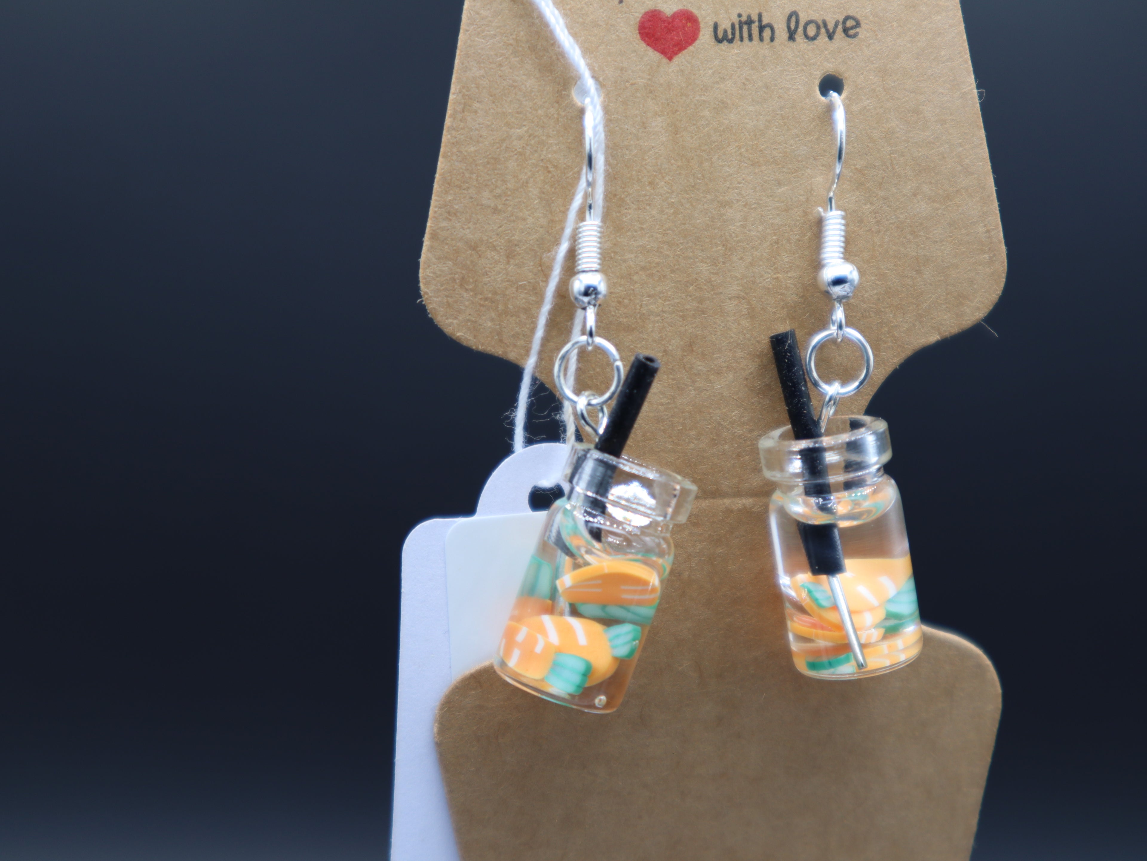 Fruit Drink Glass Earrings (Hypo-Allergenic)