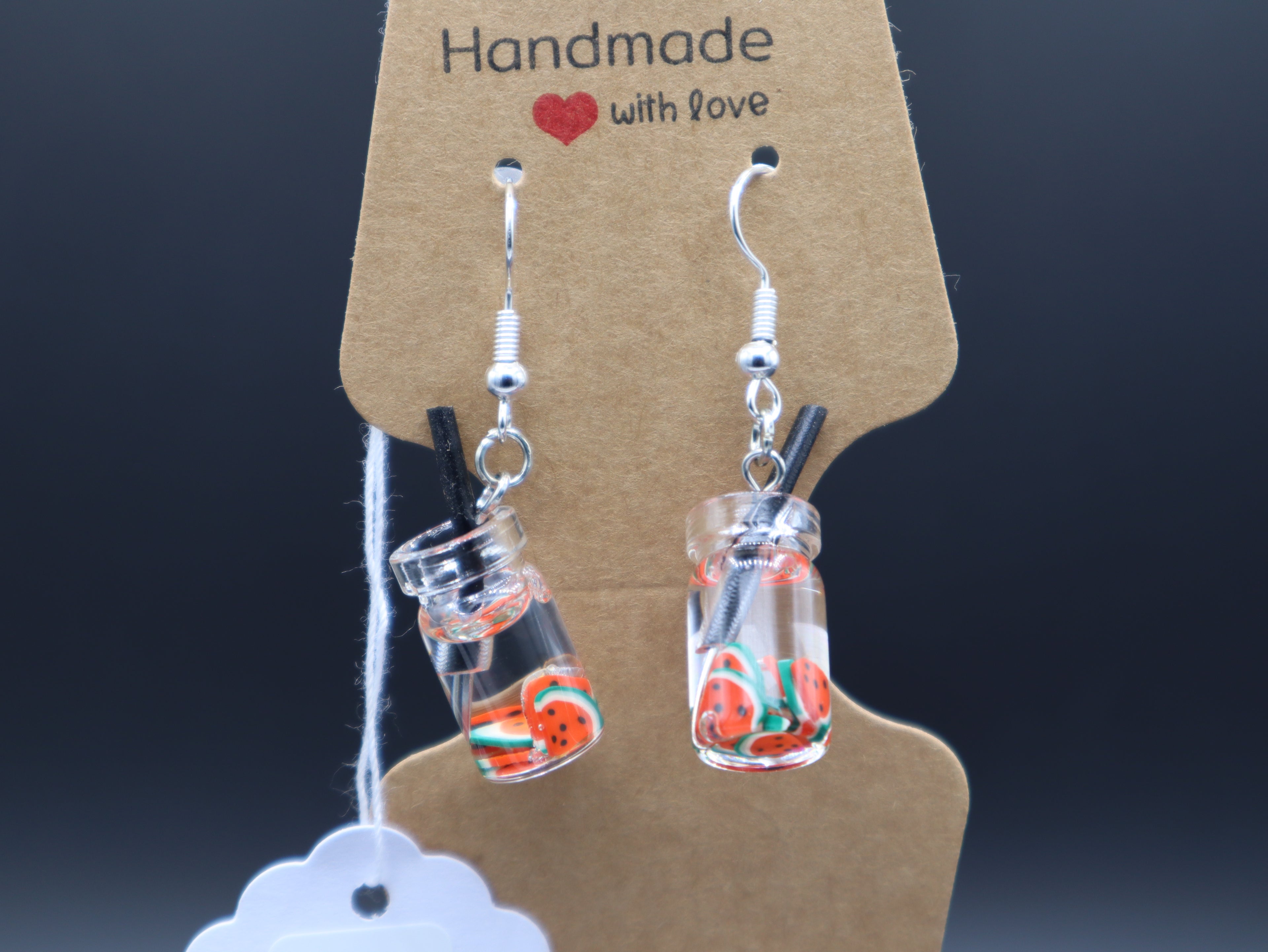 Fruit Drink Glass Earrings (Hypo-Allergenic)