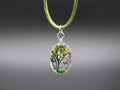 Dried Flower Tree Pendant Cord Necklace