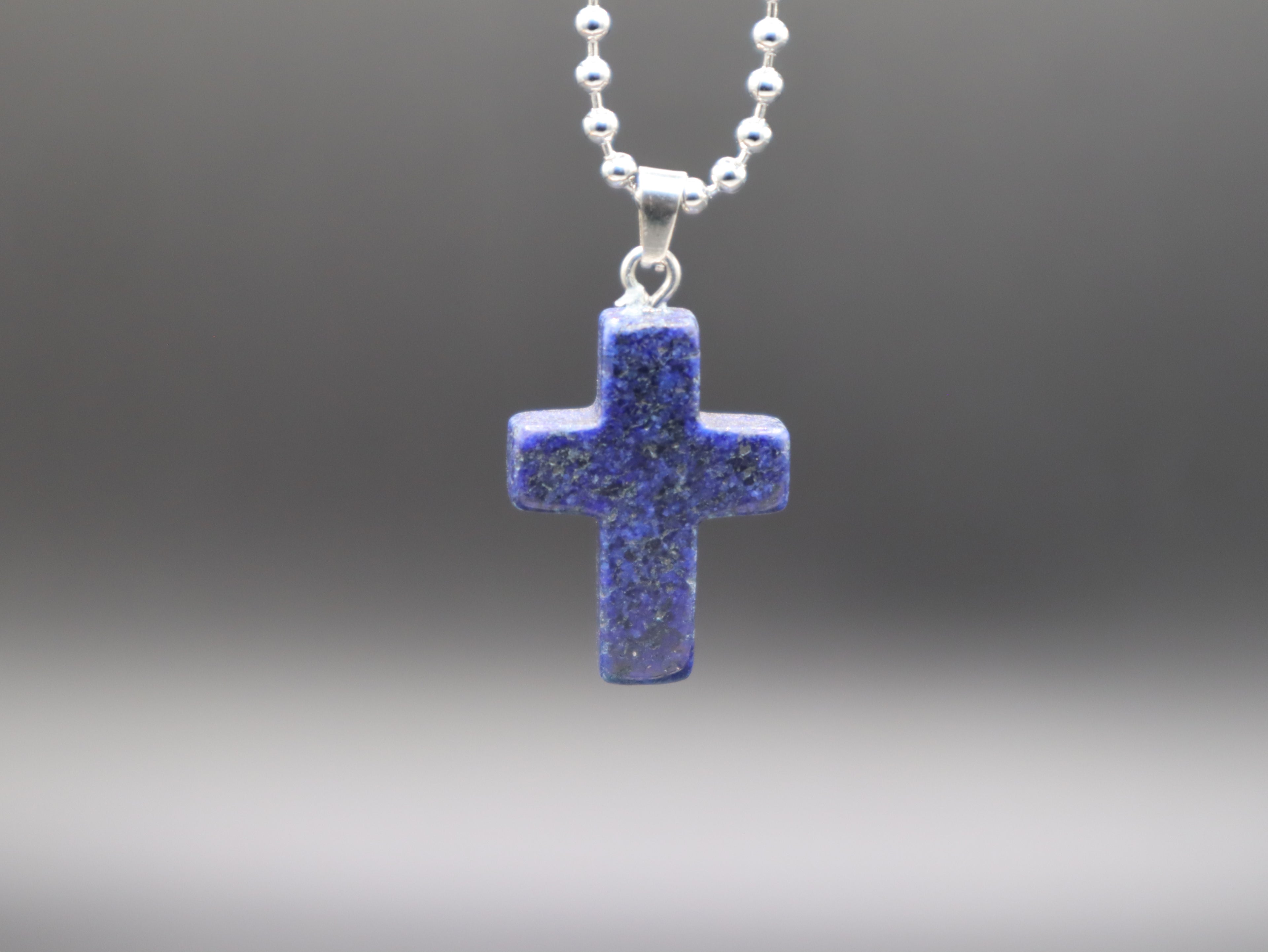 Cross Stone/Crystal Pendant Necklace