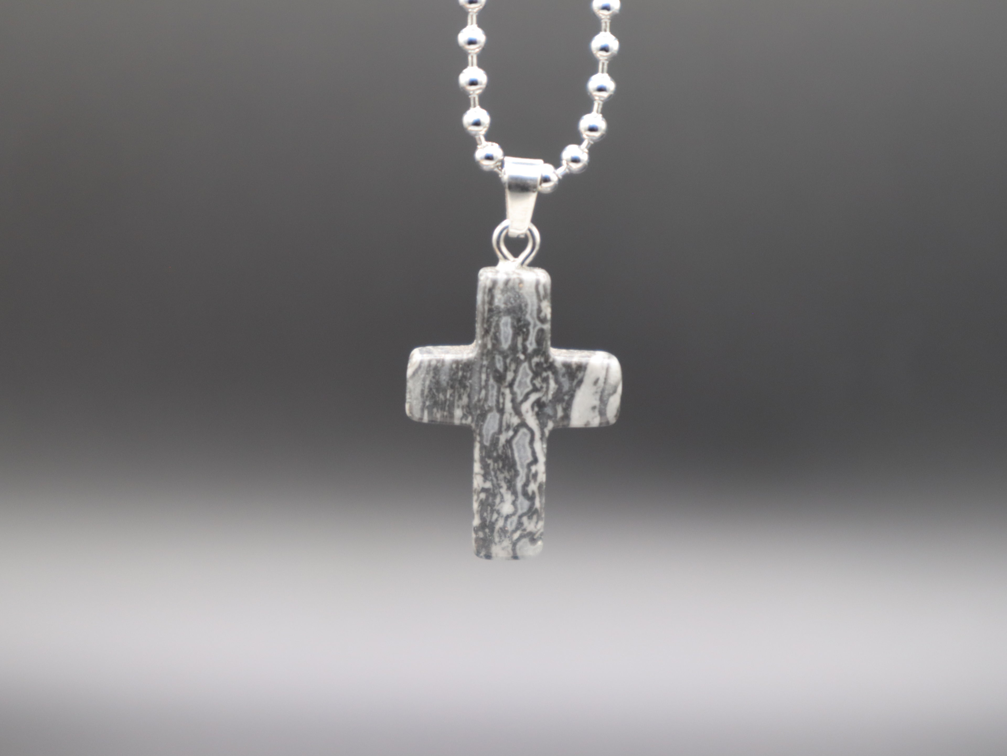 Cross Stone/Crystal Pendant Necklace