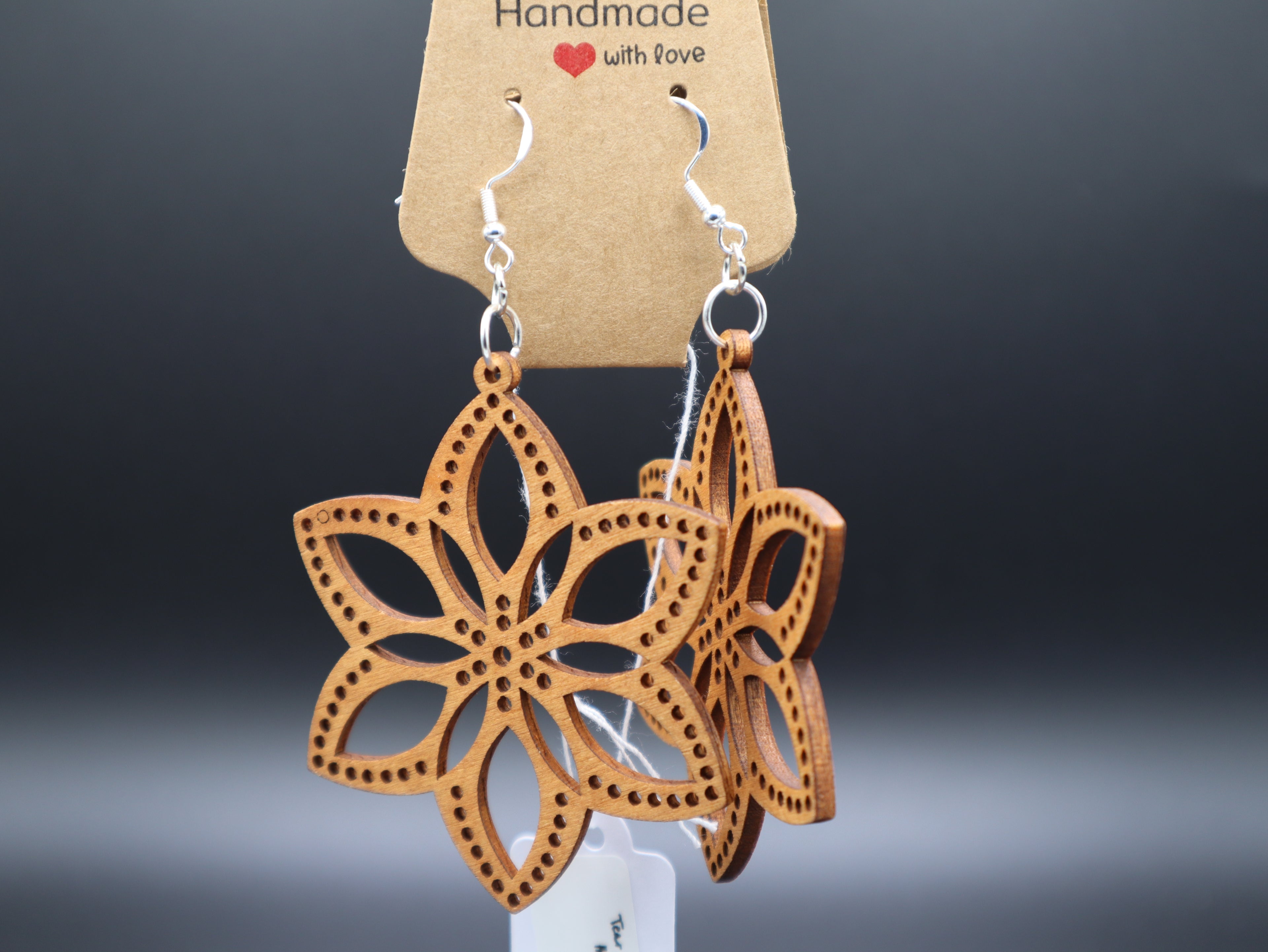 Western Mandala Style Wood Earrings (Hypo-Allergenic)