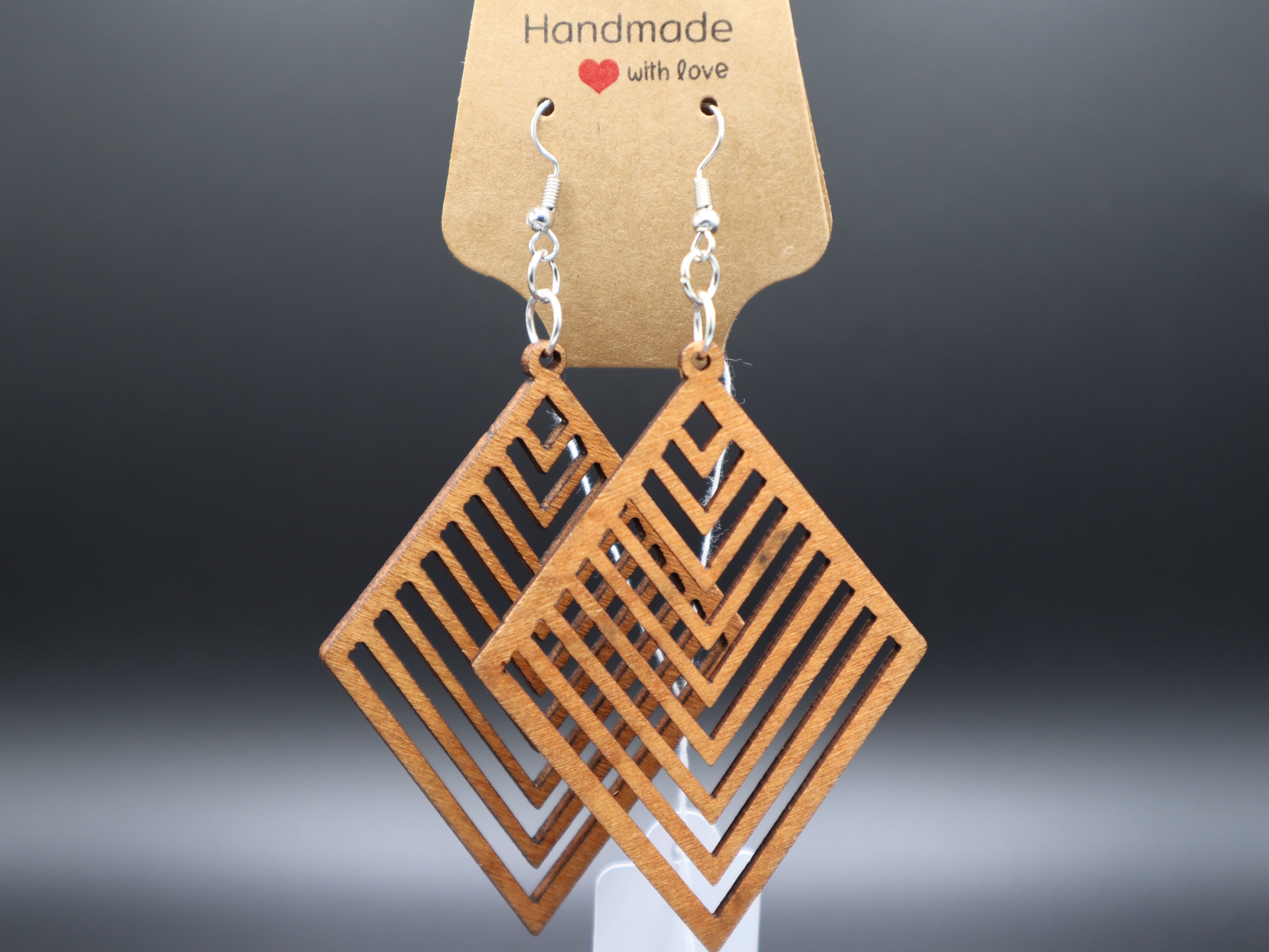 Western Mandala Style Wood Earrings (Hypo-Allergenic)