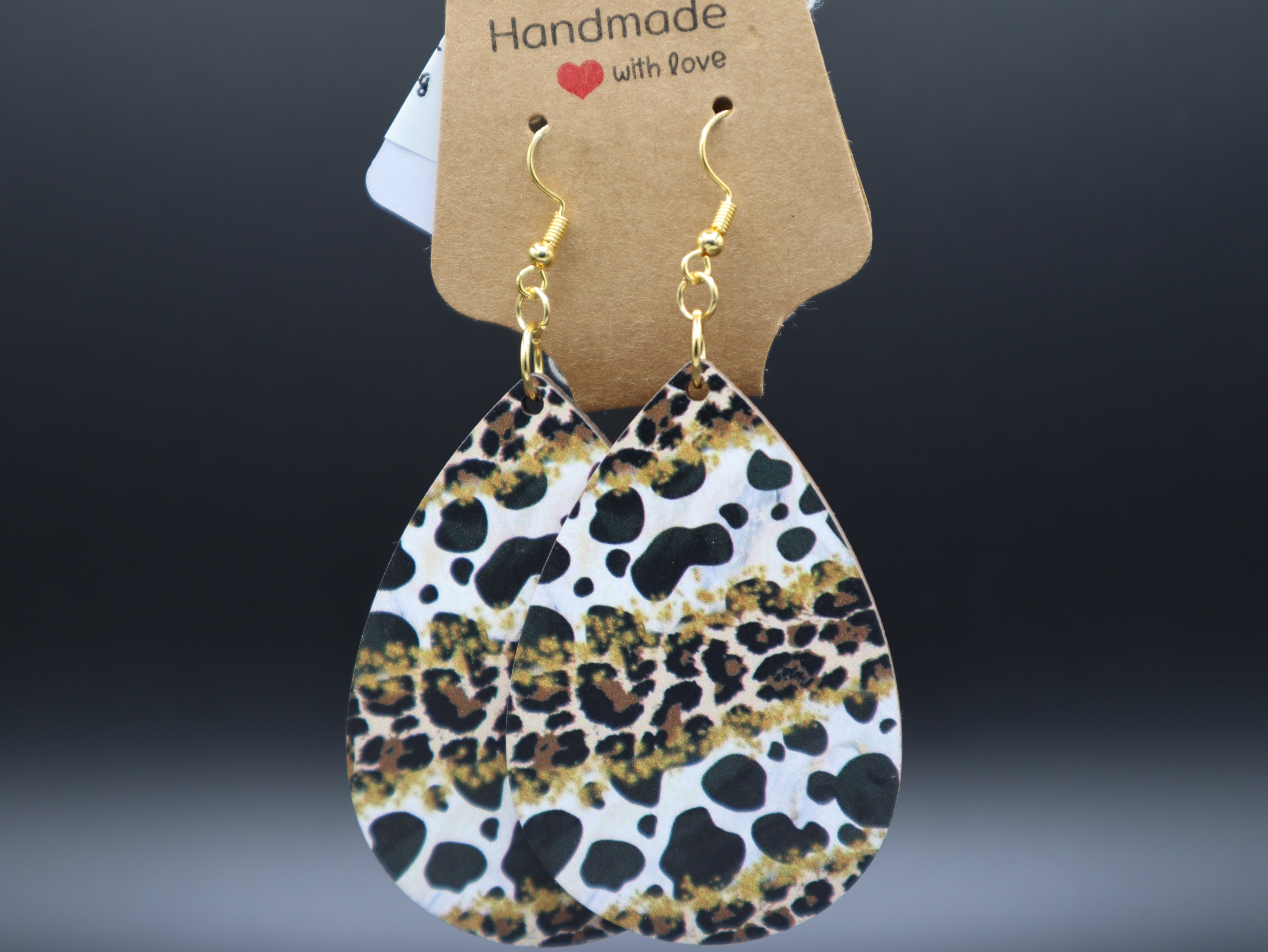 Western Tear Drop Wood Earrings (Hypo-Allergenic)