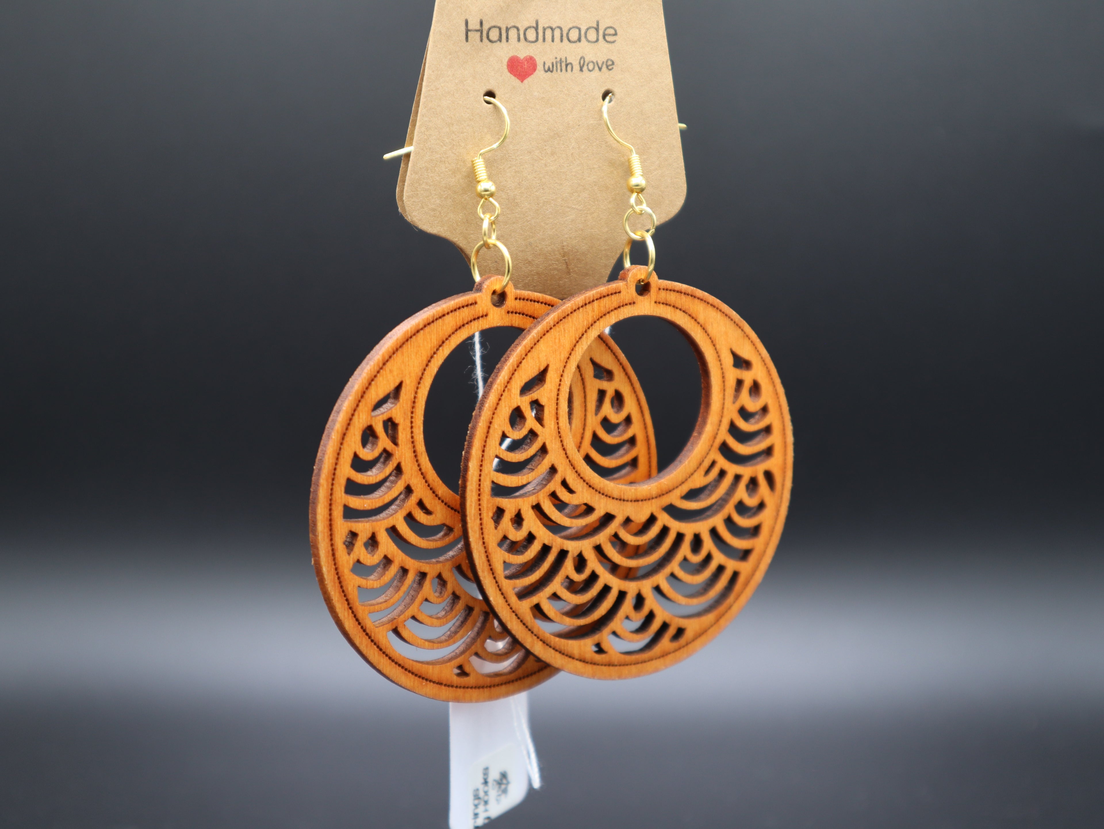Western Mandala Style Wood Earrings (Hypo-Allergenic)