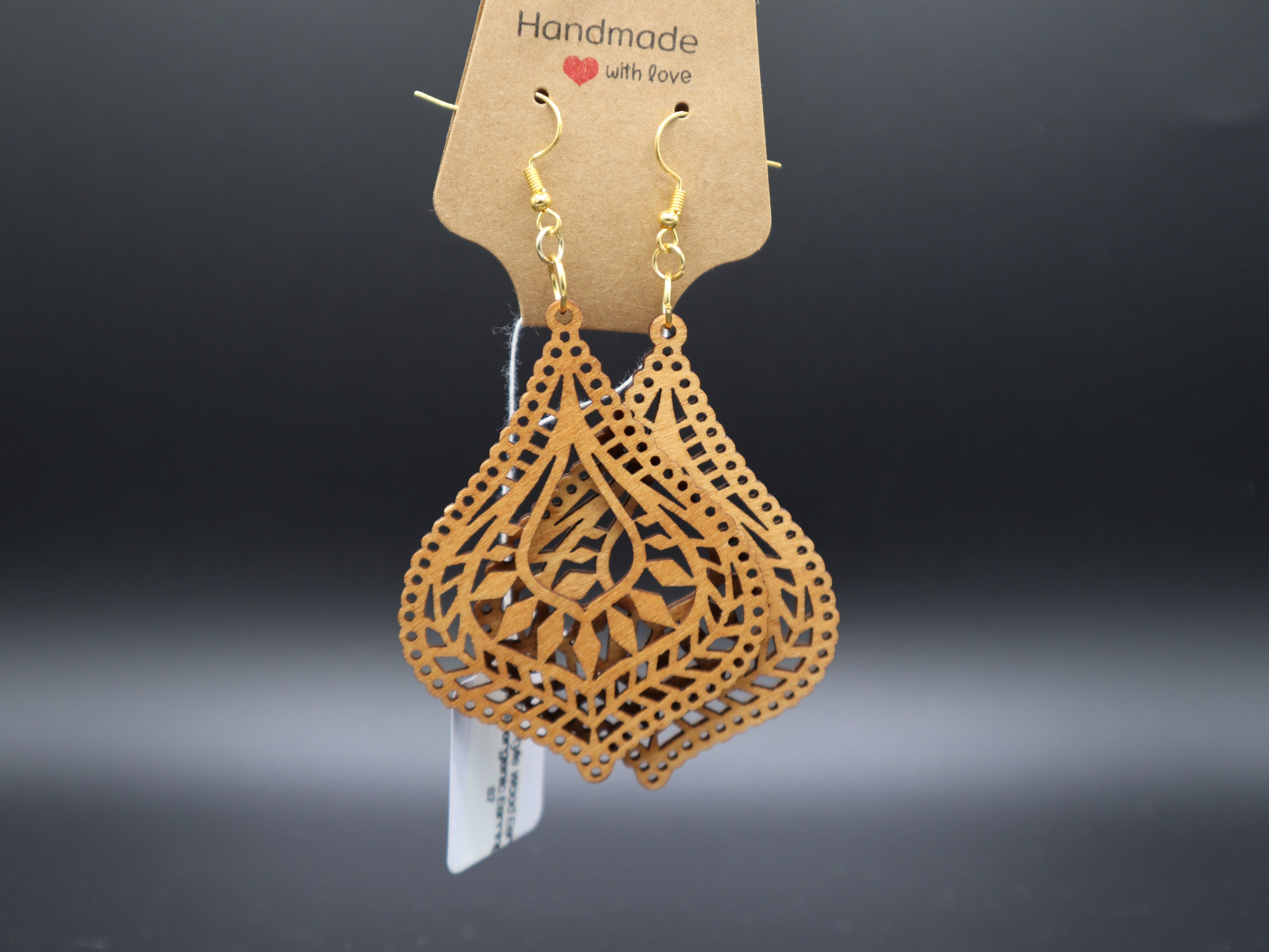 Western Mandala Style Wood Earrings (Hypo-Allergenic)