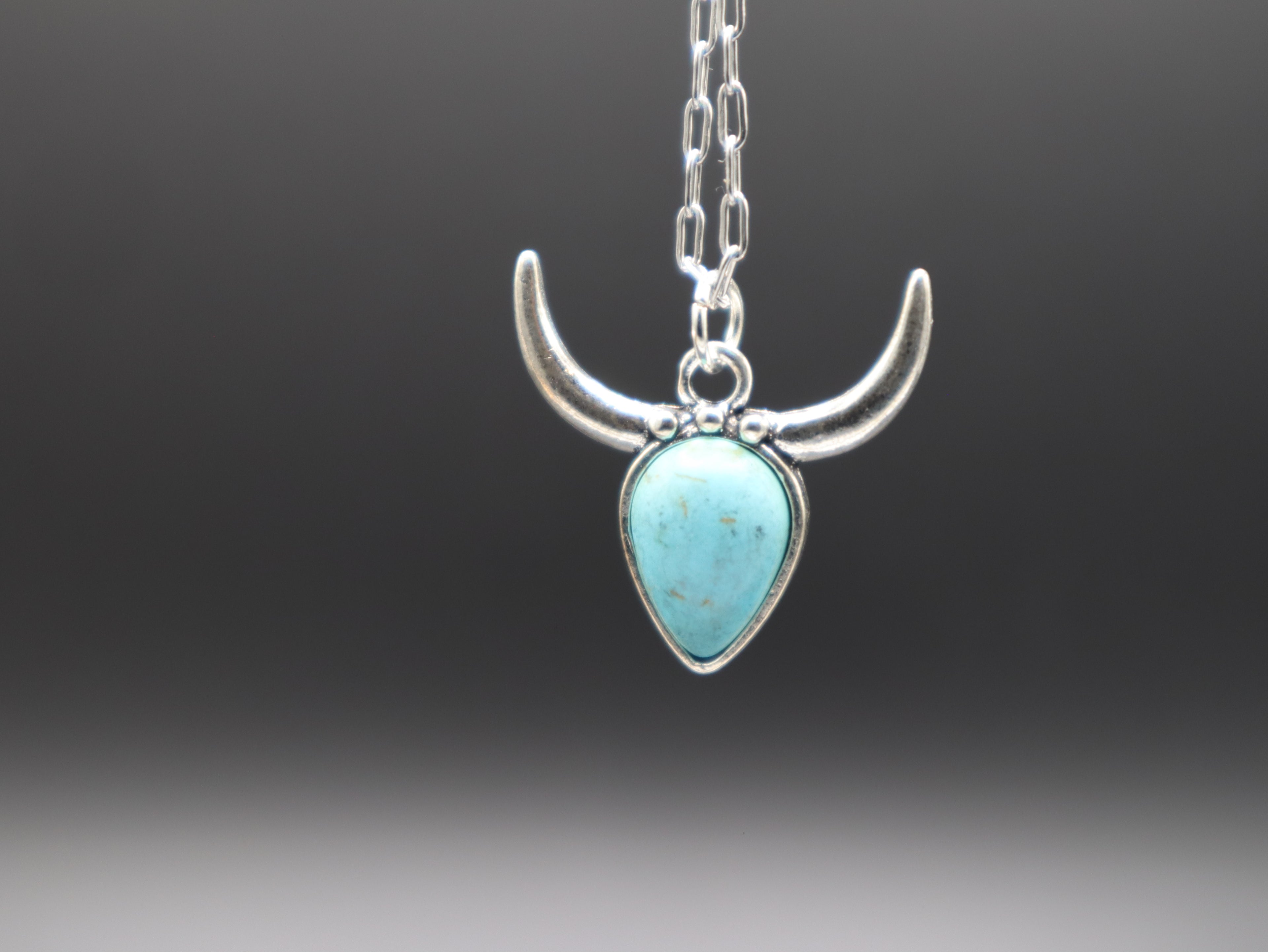 Western Cow/Bull Skull Horn Necklace