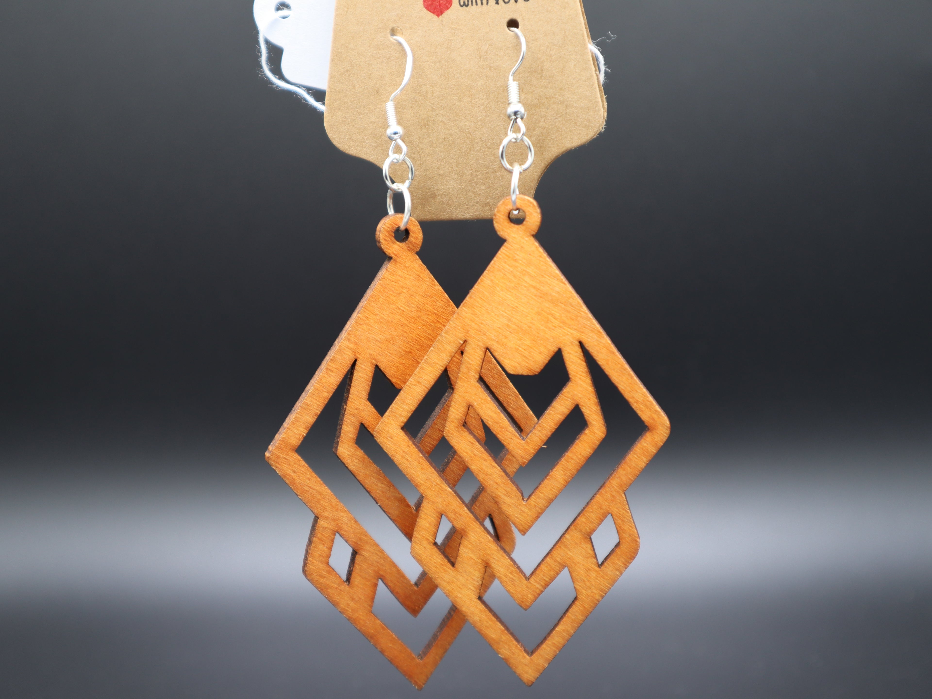 Western Mandala Style Wood Earrings (Hypo-Allergenic)