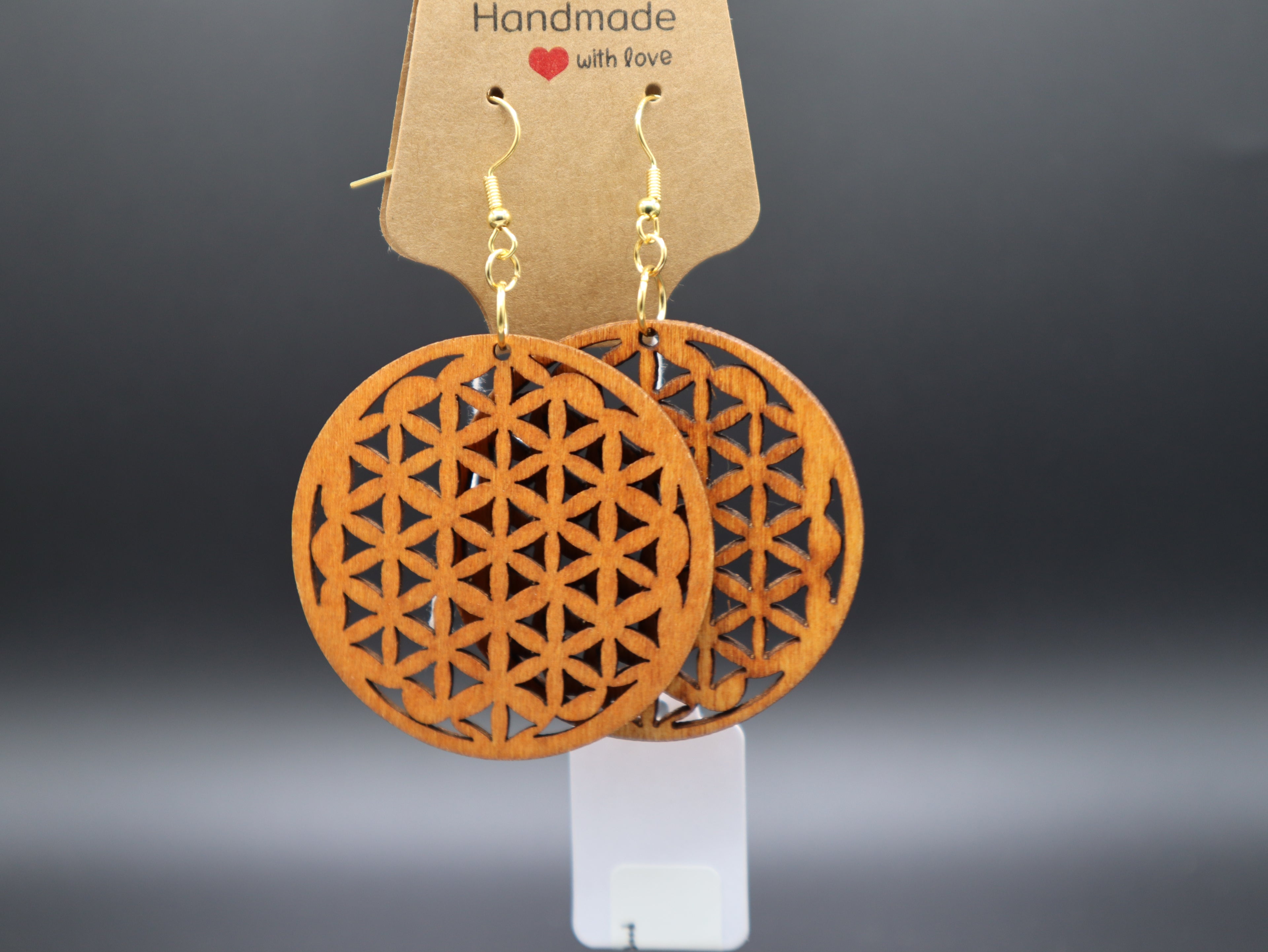 Western Mandala Style Wood Earrings (Hypo-Allergenic)
