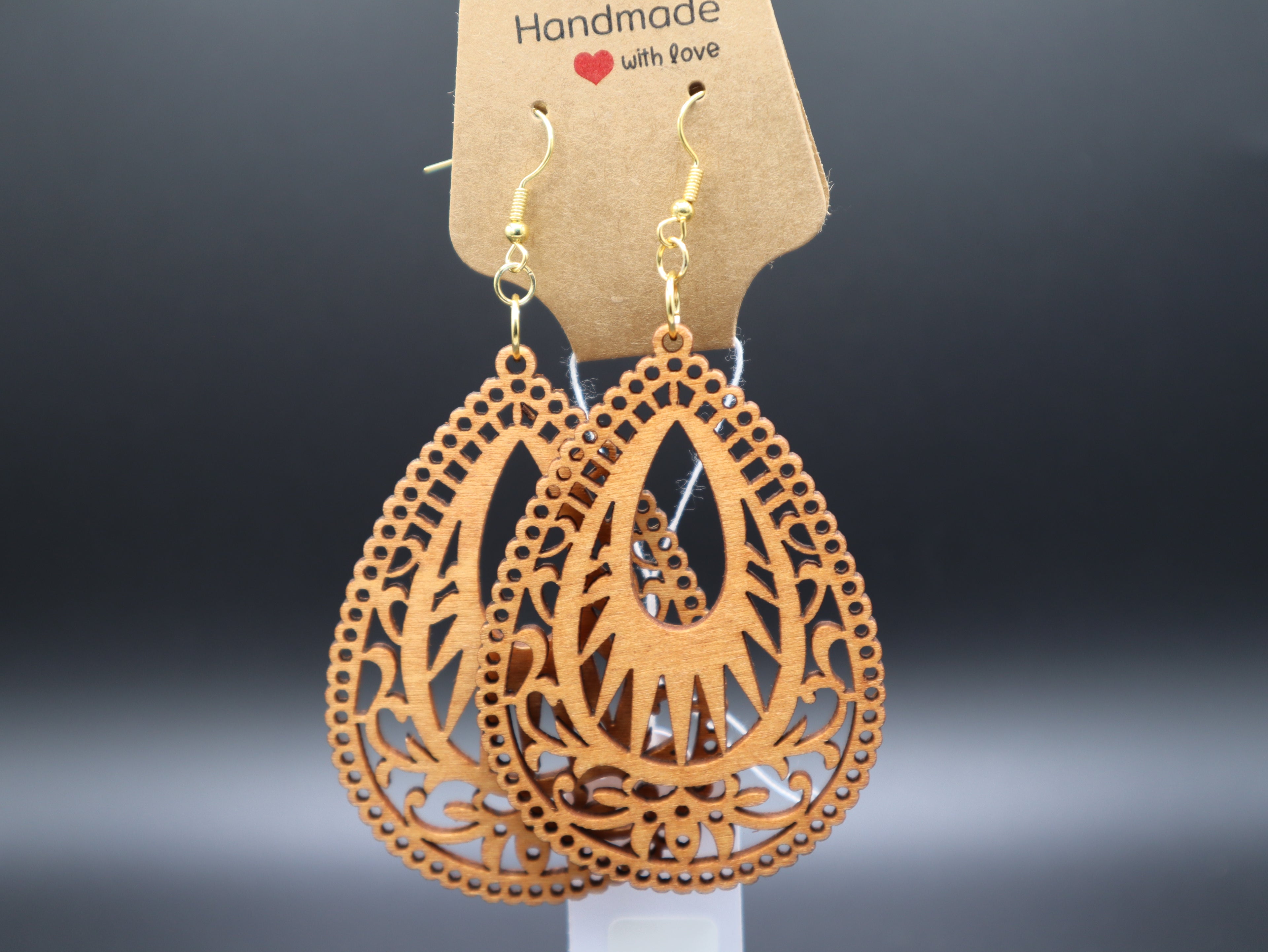 Western Mandala Style Wood Earrings (Hypo-Allergenic)