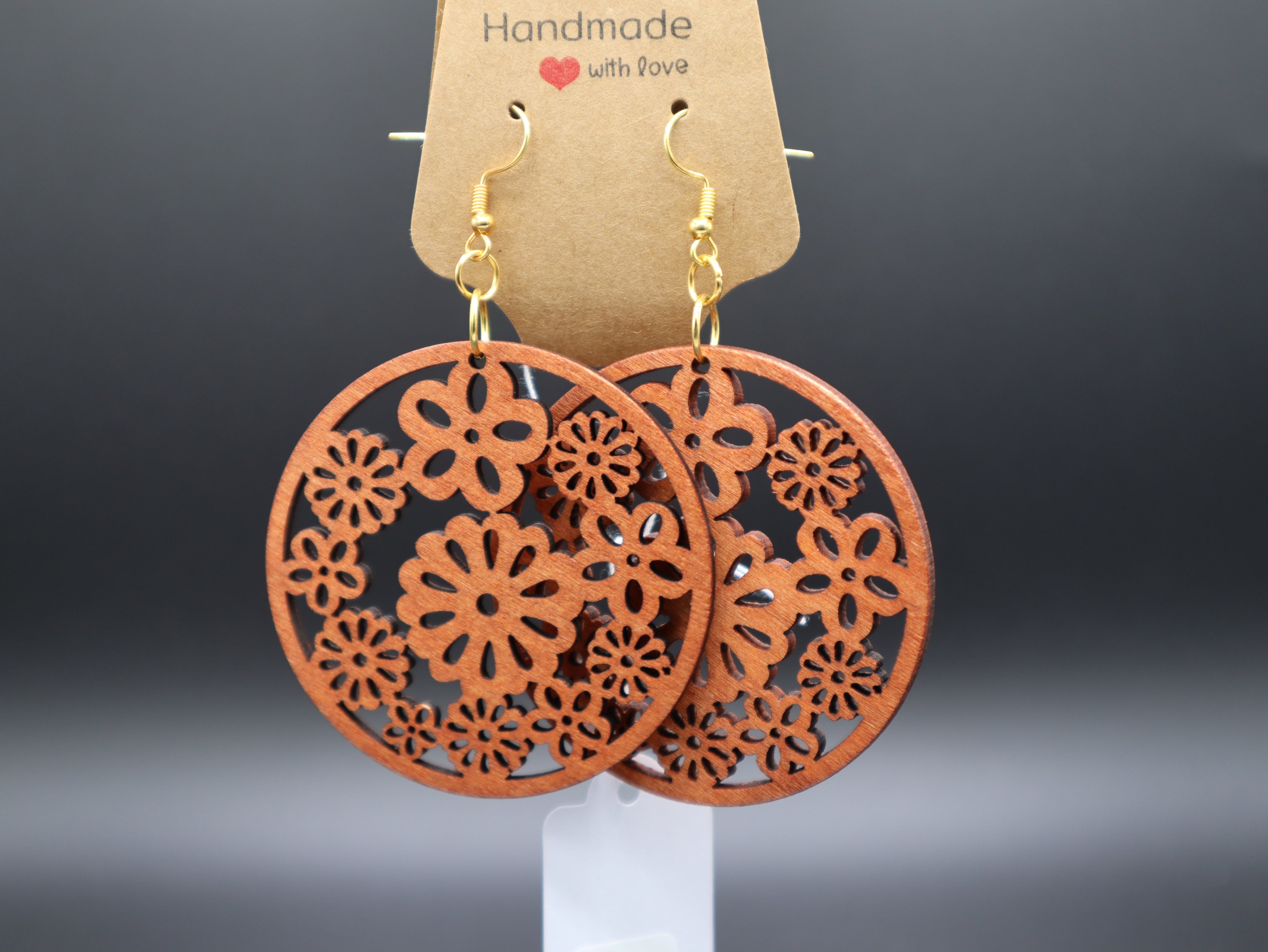 Western Mandala Style Wood Earrings (Hypo-Allergenic)