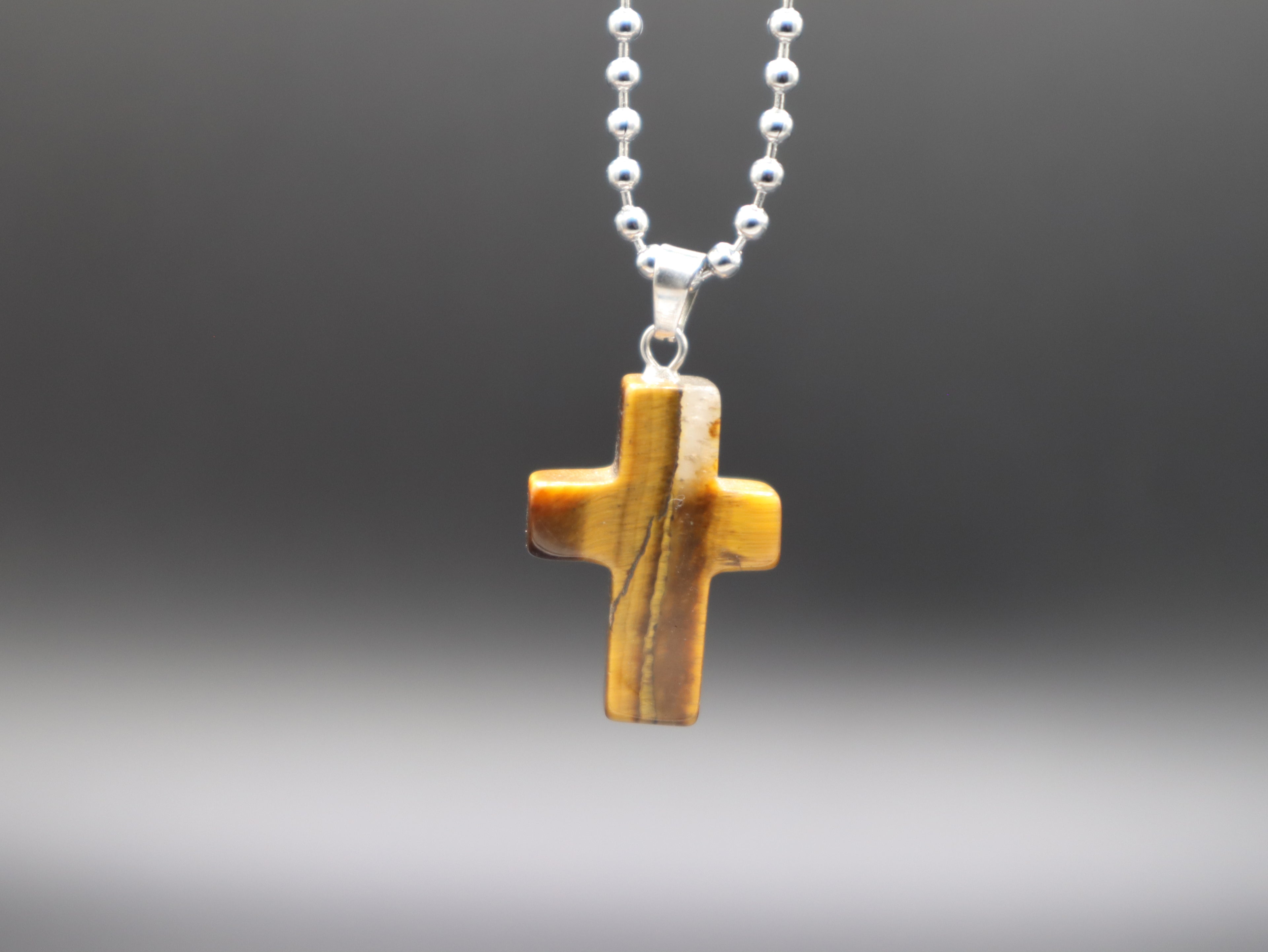 Cross Stone/Crystal Pendant Necklace