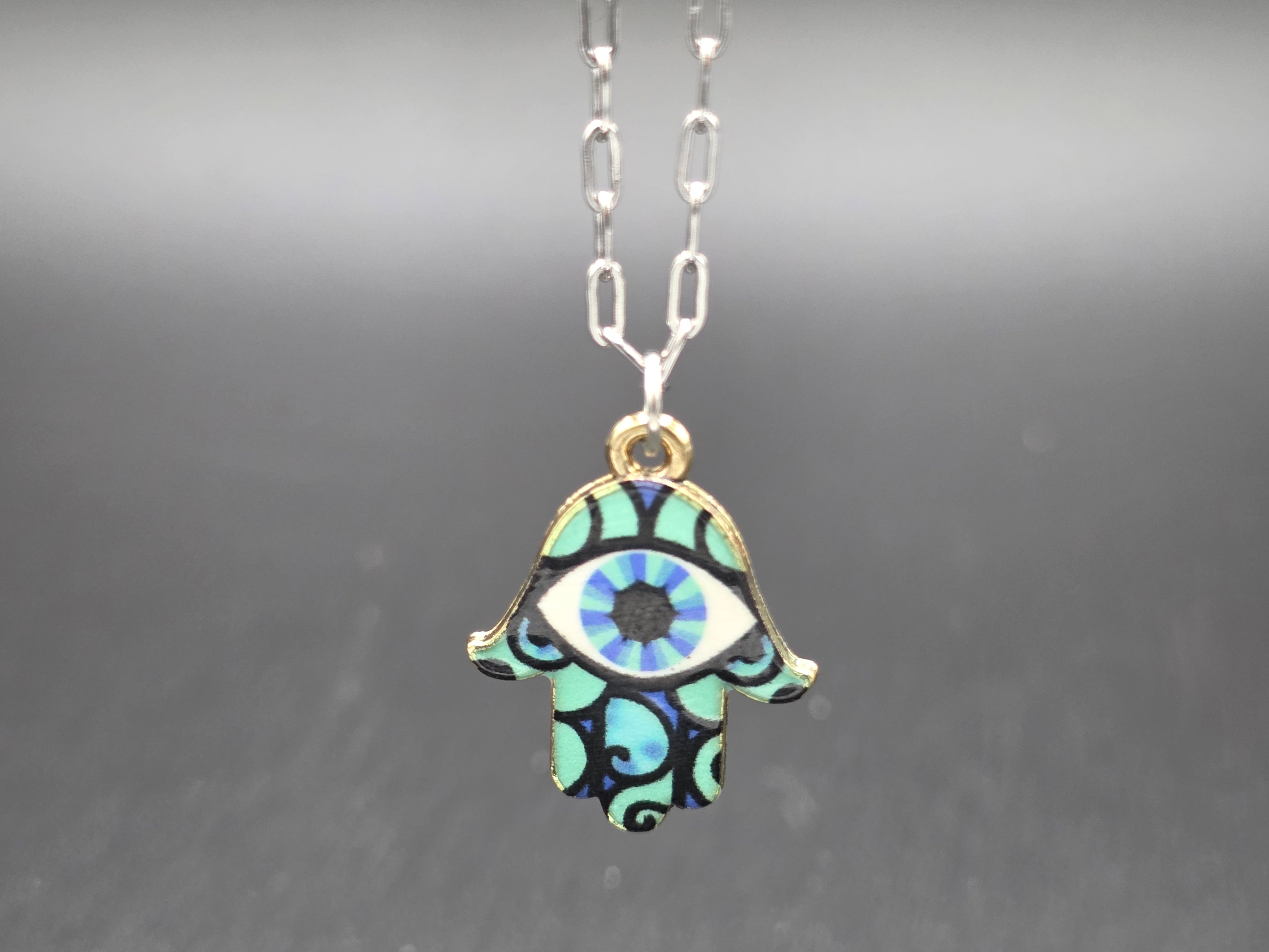 Hamsa Hand Pendant Necklace(color)