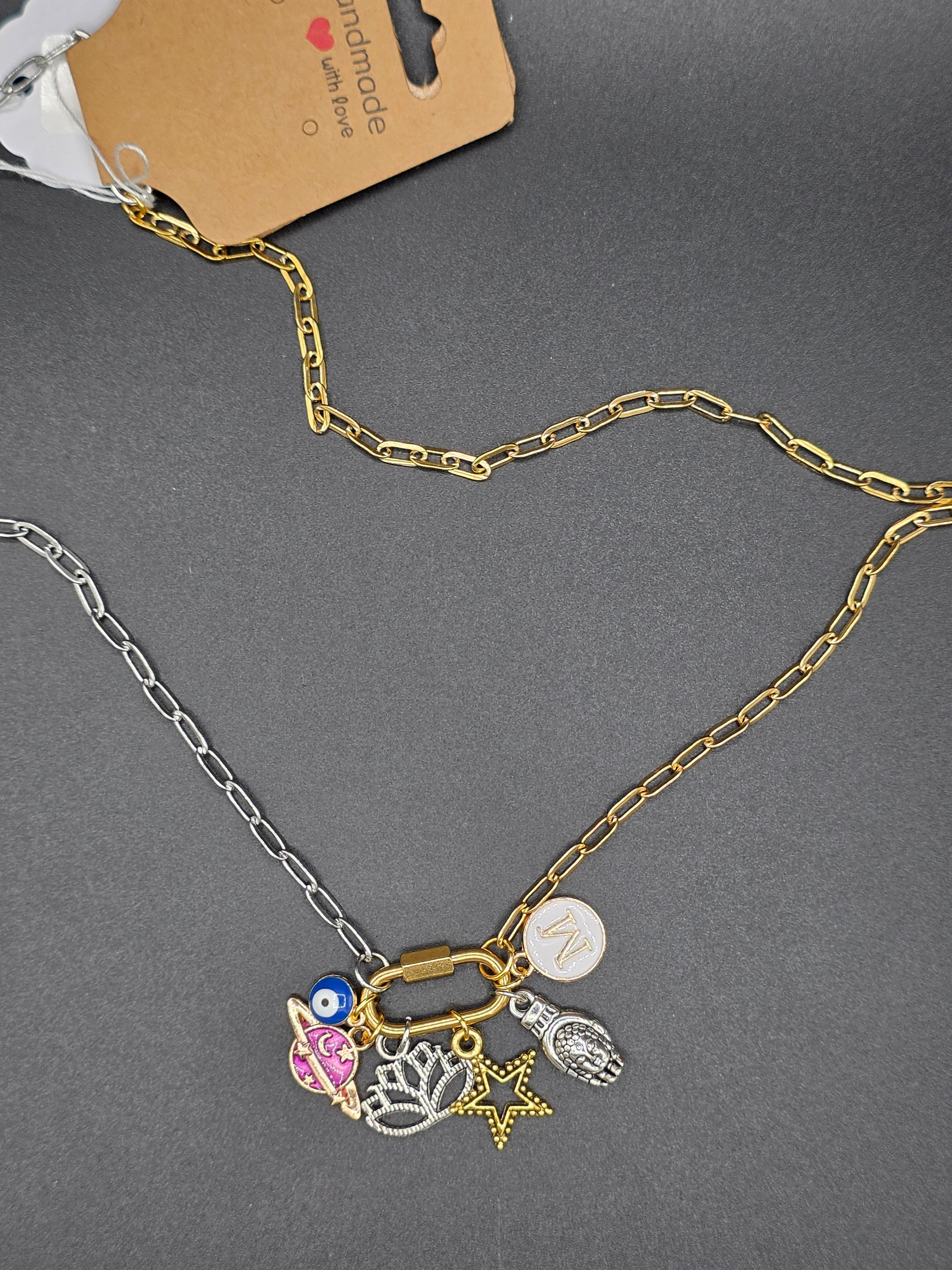 Mixed Metal 6 pendant charm carabiner