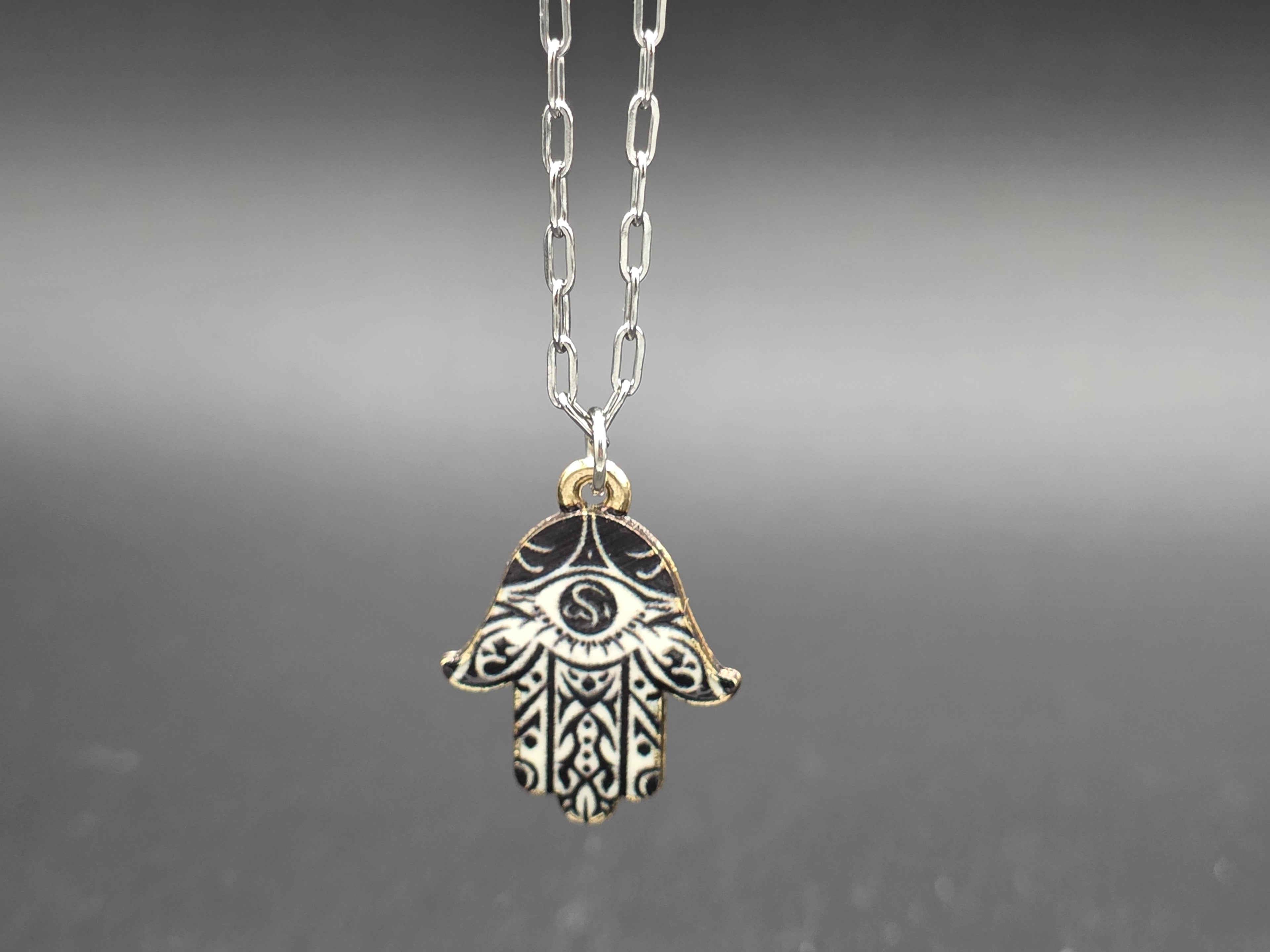 Hamsa Hand Pendant Necklace(color)
