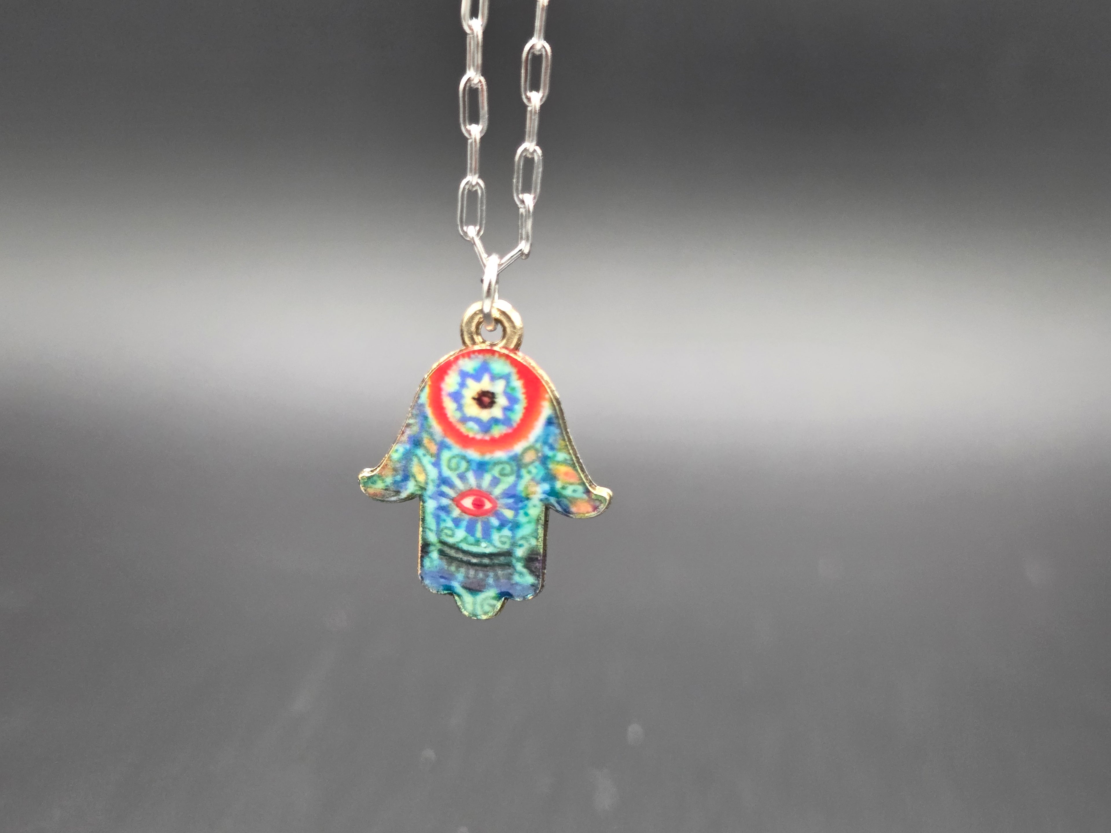 Hamsa Hand Pendant Necklace(color)