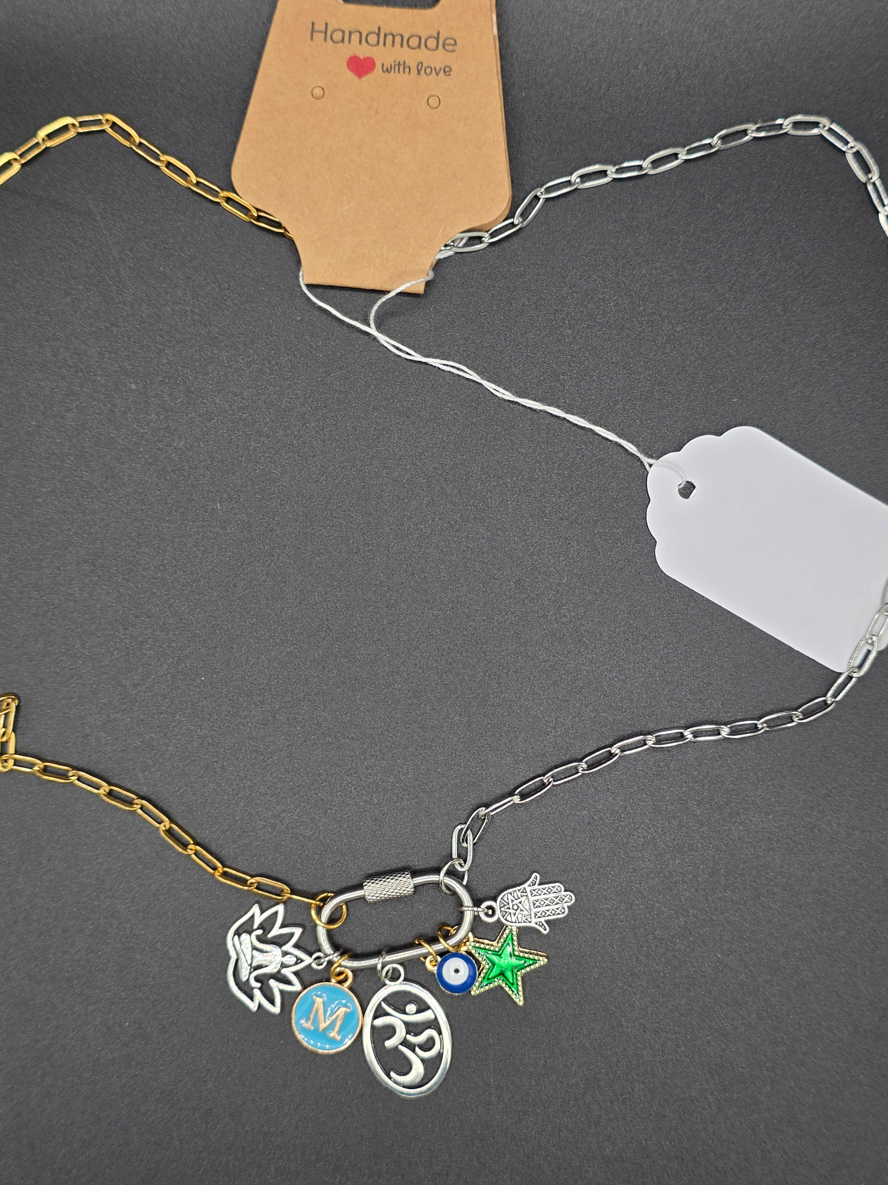 Mixed Metal 6 pendant charm carabiner