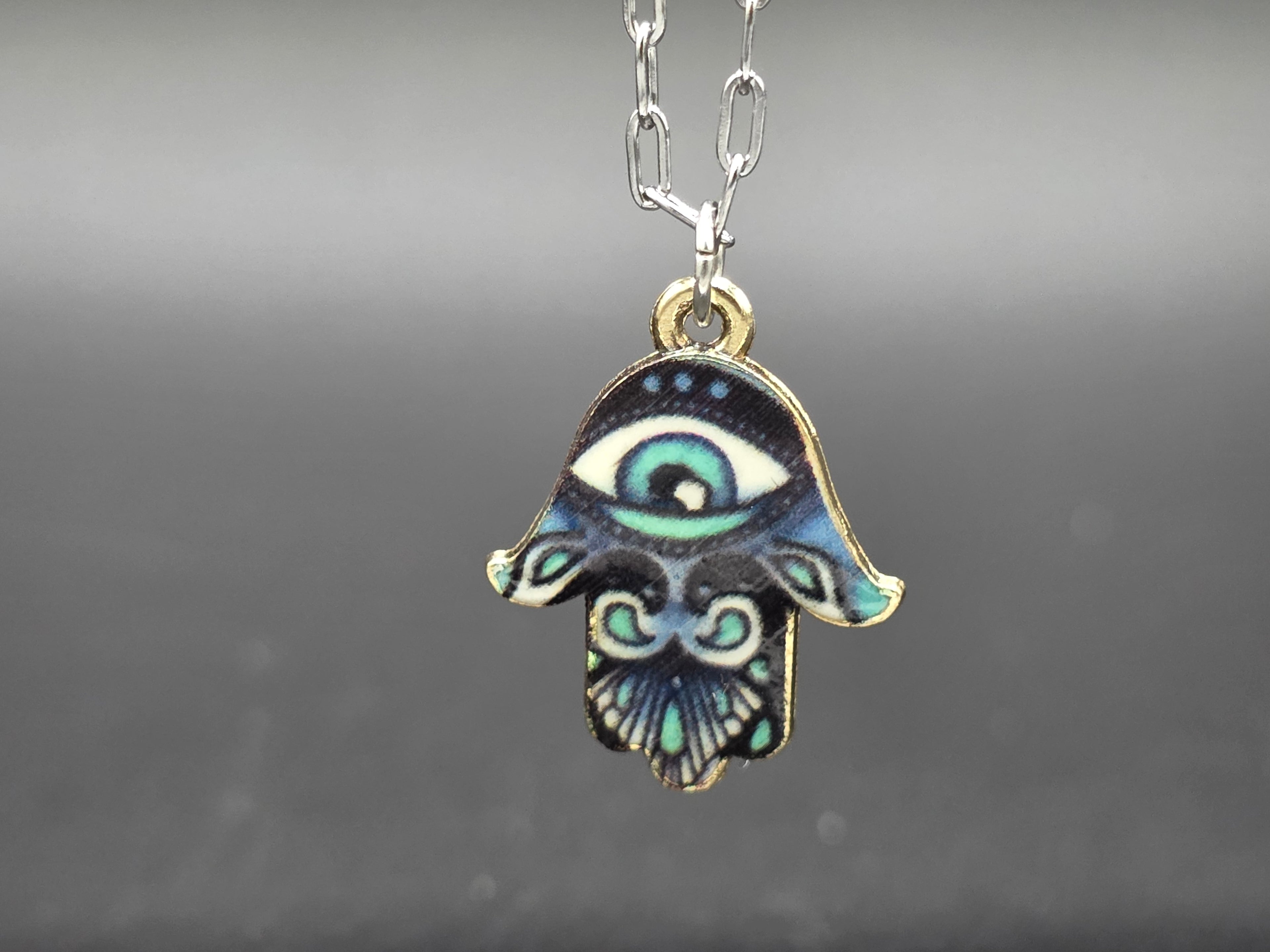 Hamsa Hand Pendant Necklace(color)
