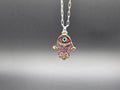 Hamsa Hand Pendant Necklace(color)