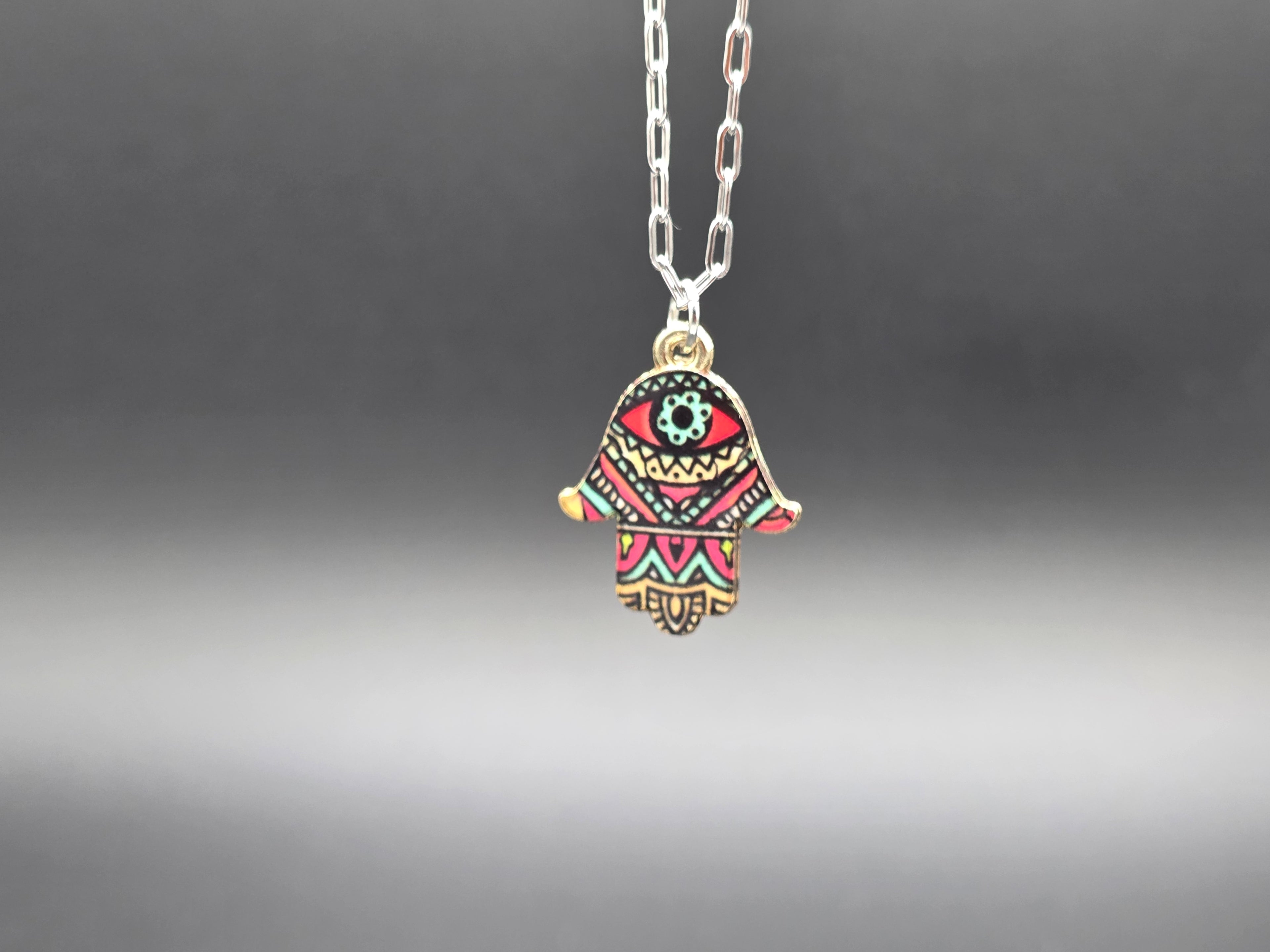 Hamsa Hand Pendant Necklace(color)